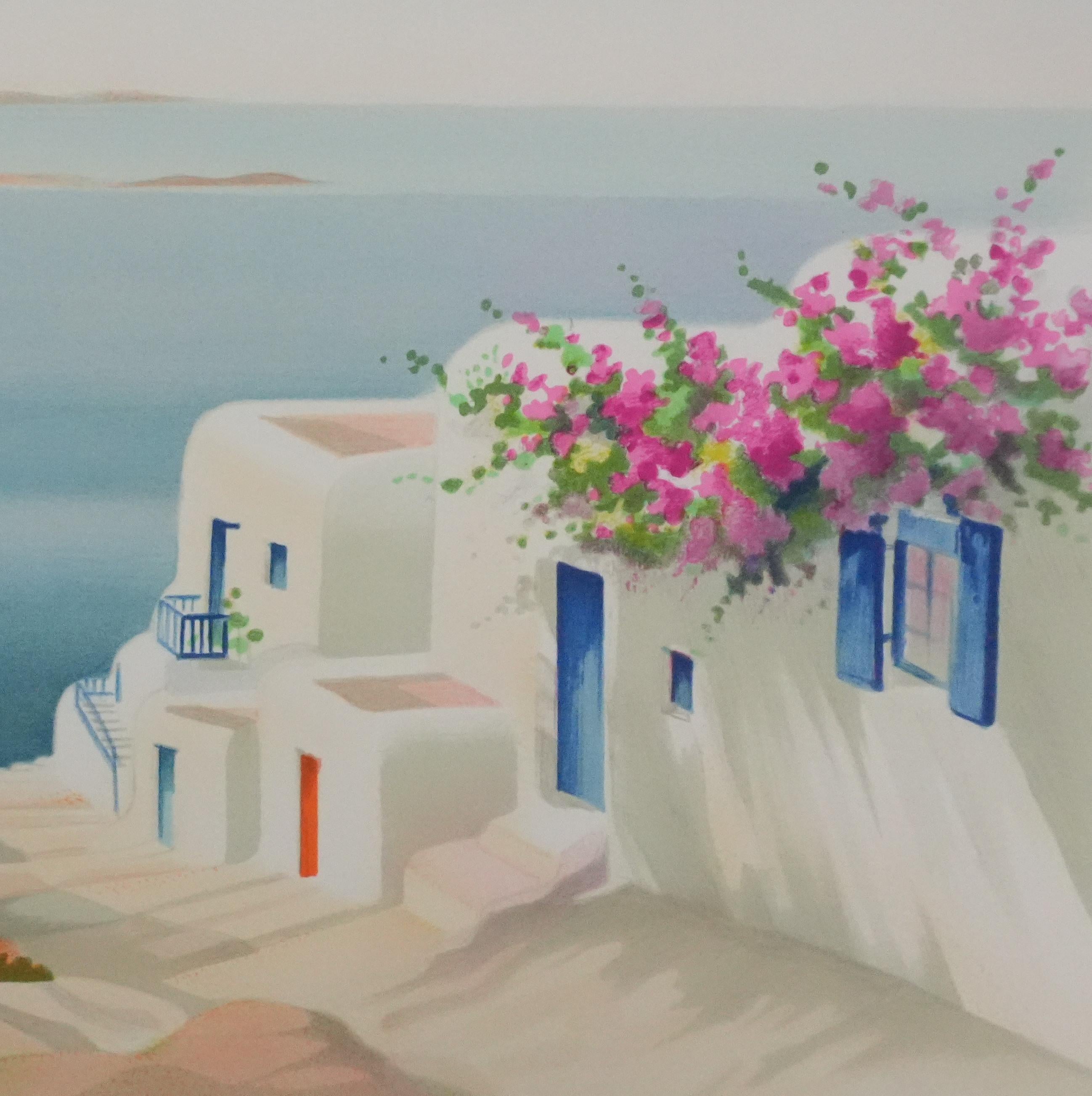 On the Greek Island - Original Handsigned Lithograph For Sale 1