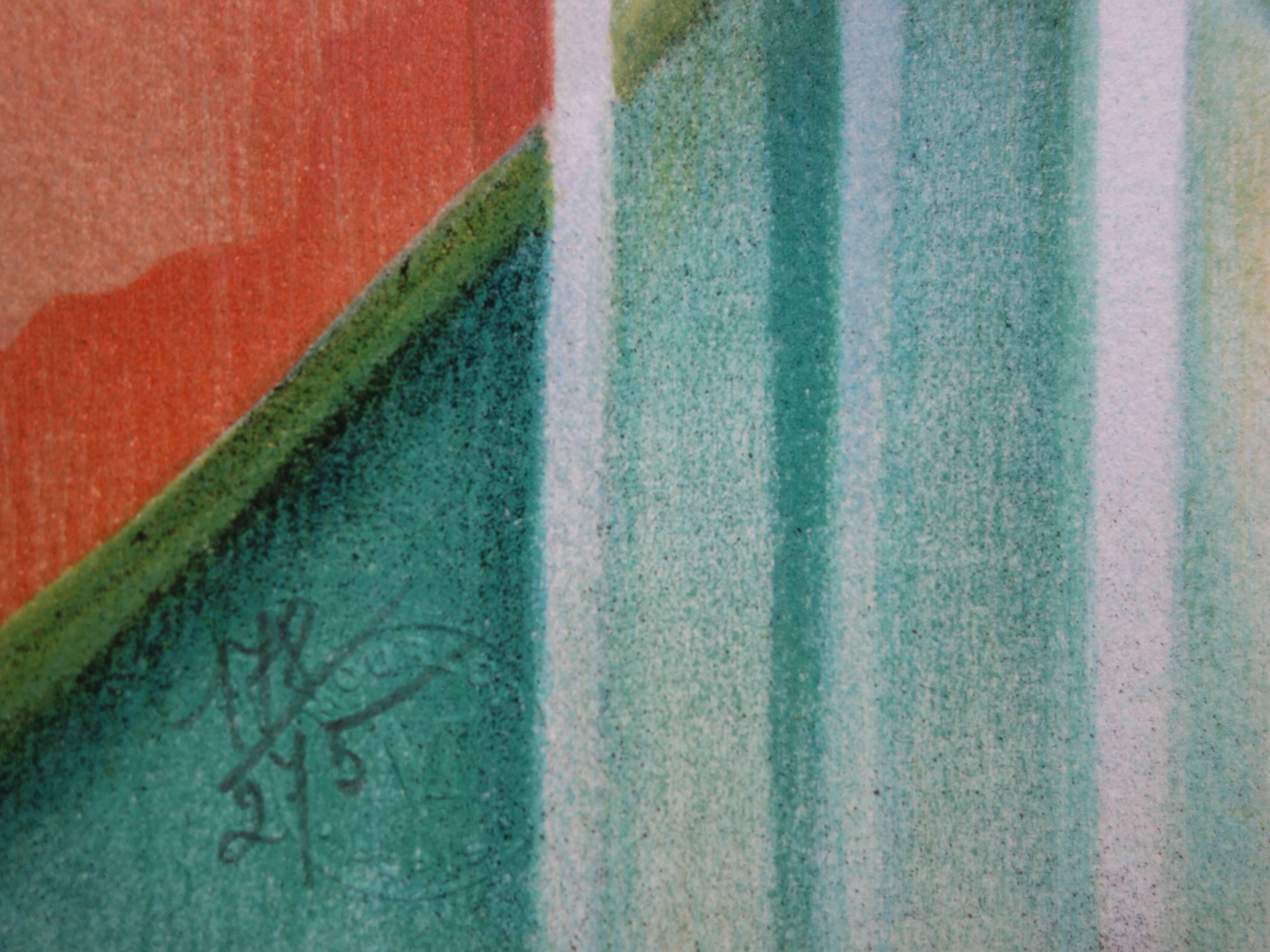 Janick LEDERLE
Quiet Canal in Venice

Original lithograph
Handsigned in pencil
Limited /275 copies
On vellum 57 x 41 cm (c. 22.44 x 16.14 in)

Excellent condition