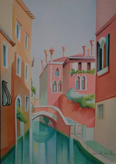 Quiet Canal in Venice - Original handsigned lithograph