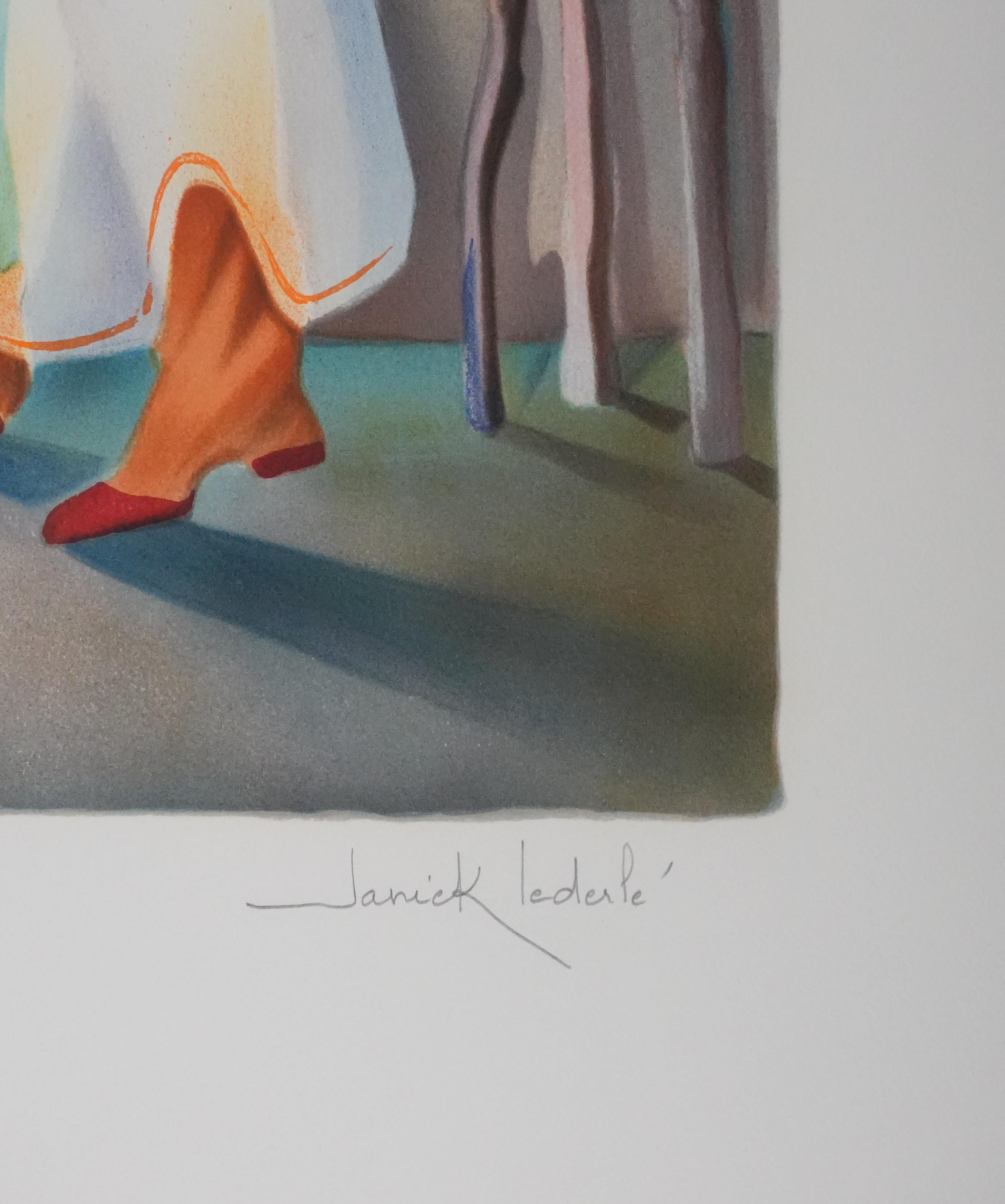 The Cooks - Original Handsigned Lithograph - Print by Janick Lederle