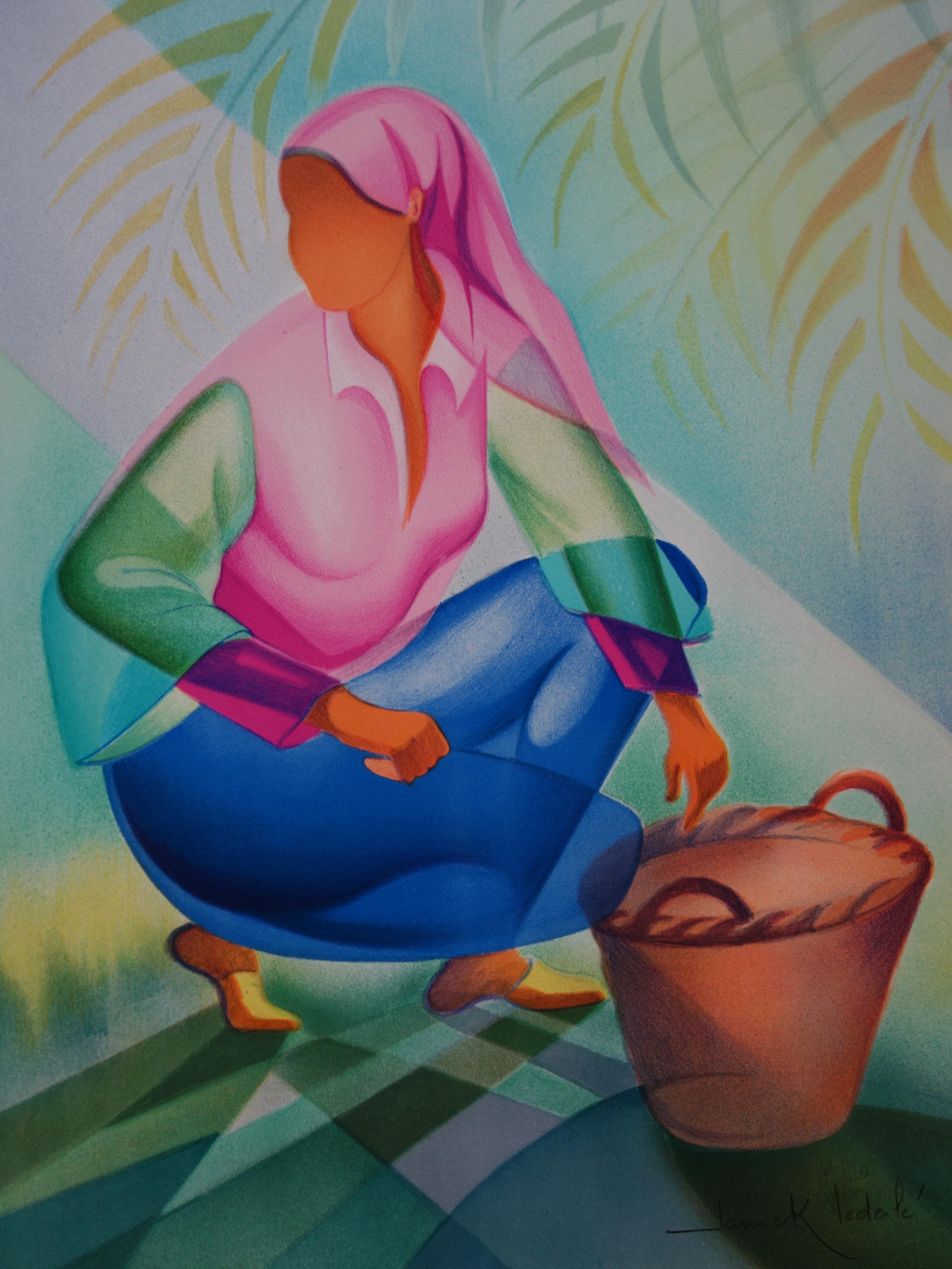 The Picking - Original Handsigned Lithograph - Modern Print by Janick Lederle