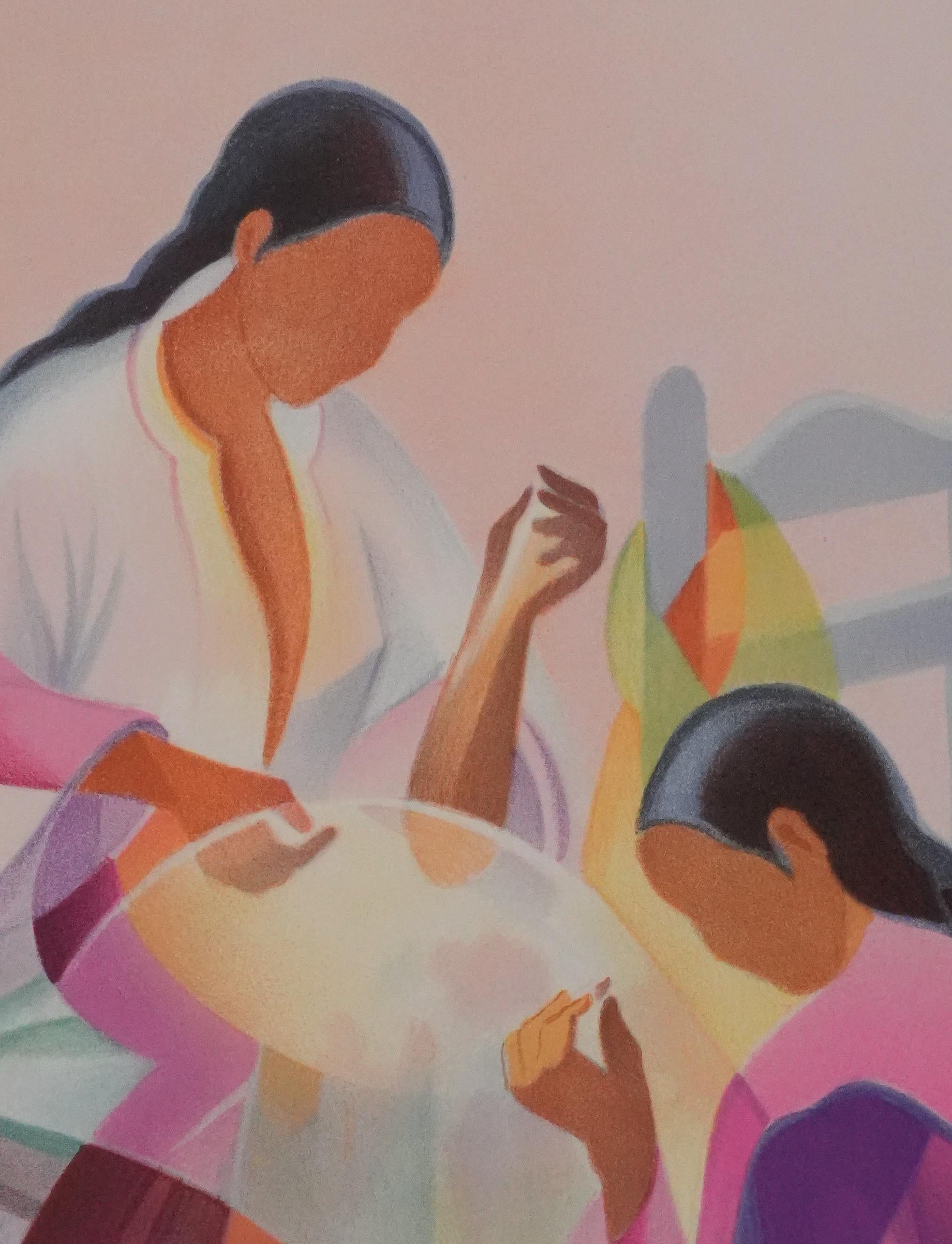 The Seamstresses - Original Handsigned Lithograph For Sale 1