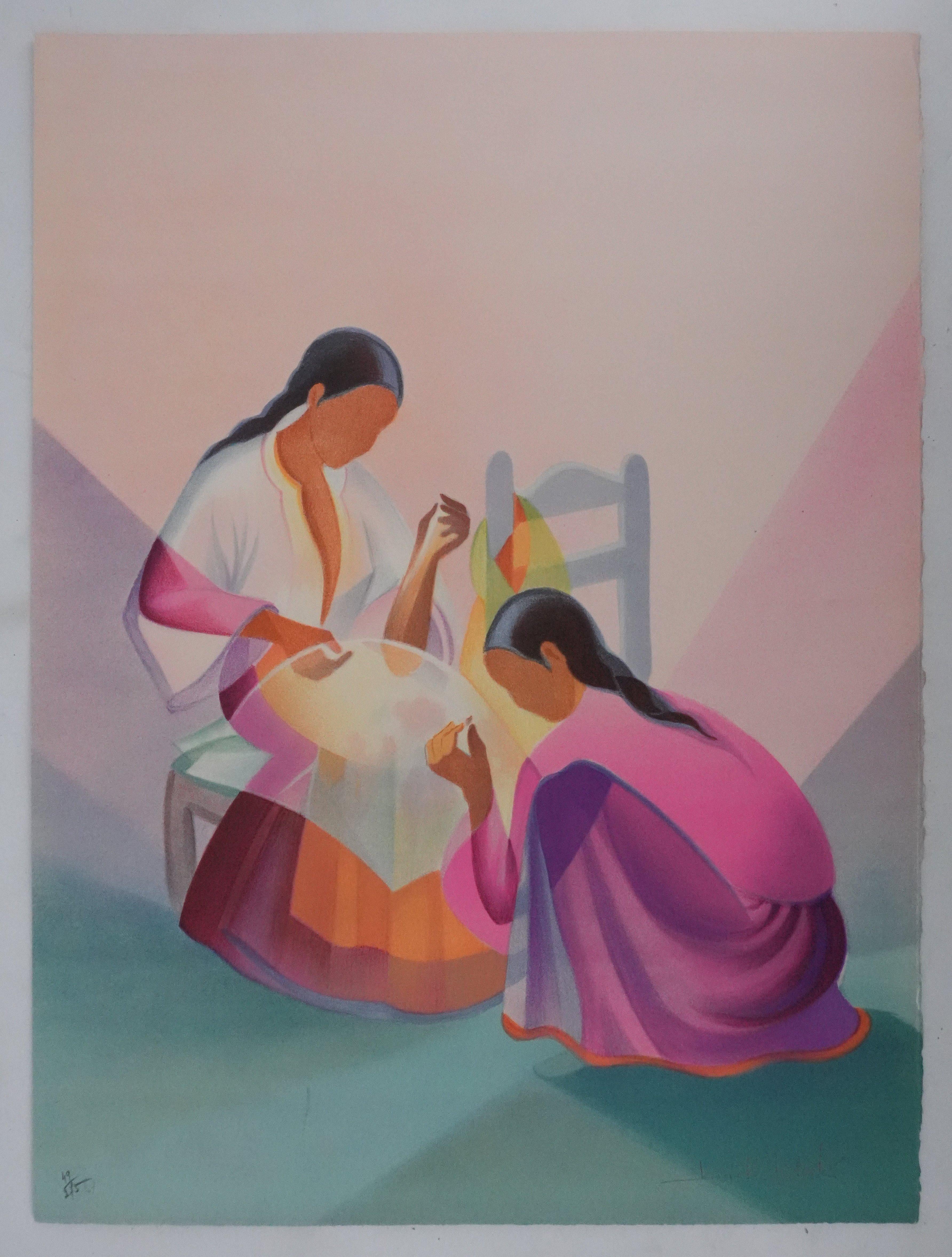 Janick Lederle Portrait Print - The Seamstresses - Original Handsigned Lithograph