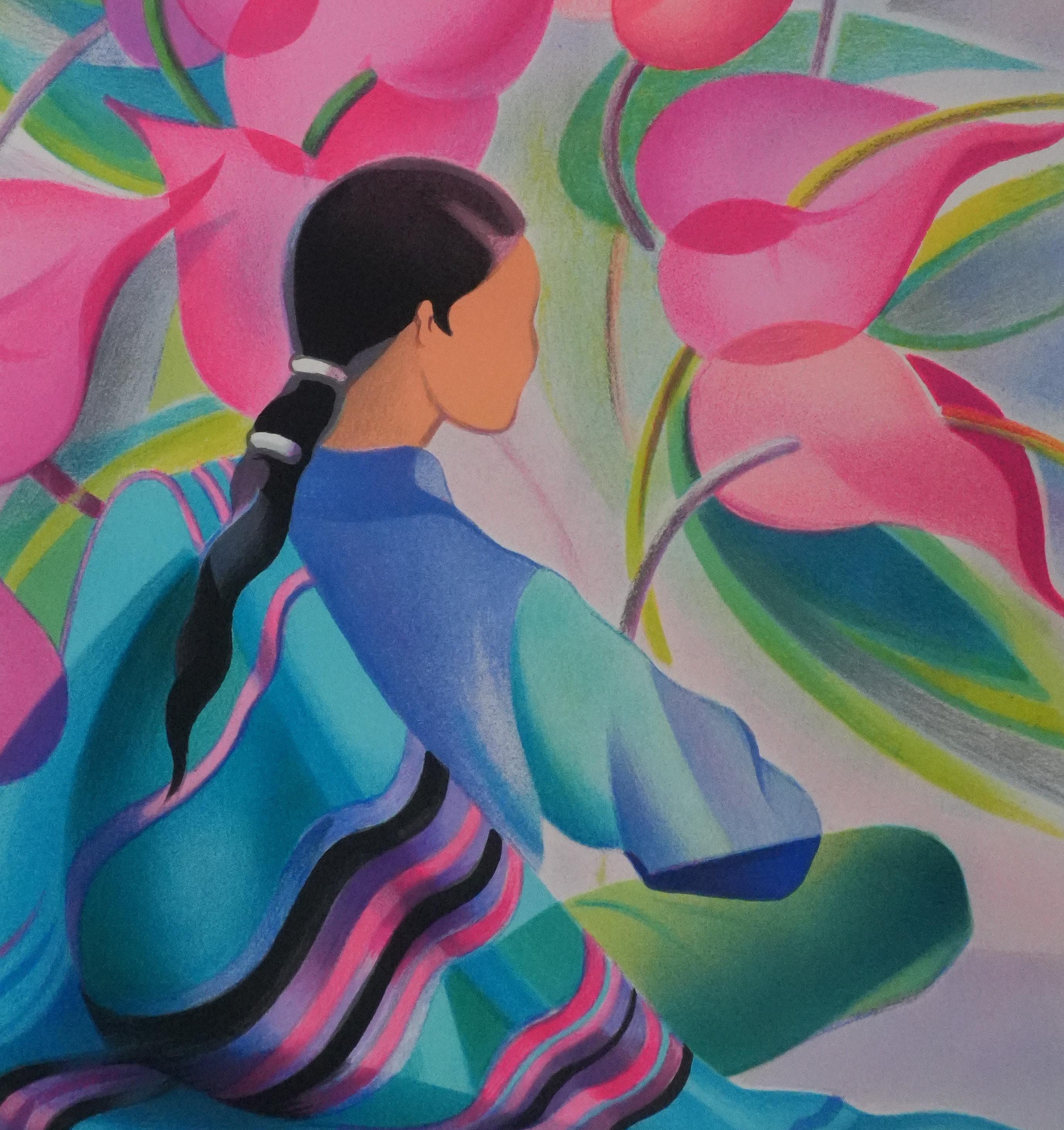 Janick LEDERLE
Femme avec des fleurs roses

Lithographie originale (Mourlot)
Signé à la main au crayon
Limité /275 exemplaires
Sur vélin 65.5 x 46.5 cm (c. 25.5 x 18.1 in)

Excellent état