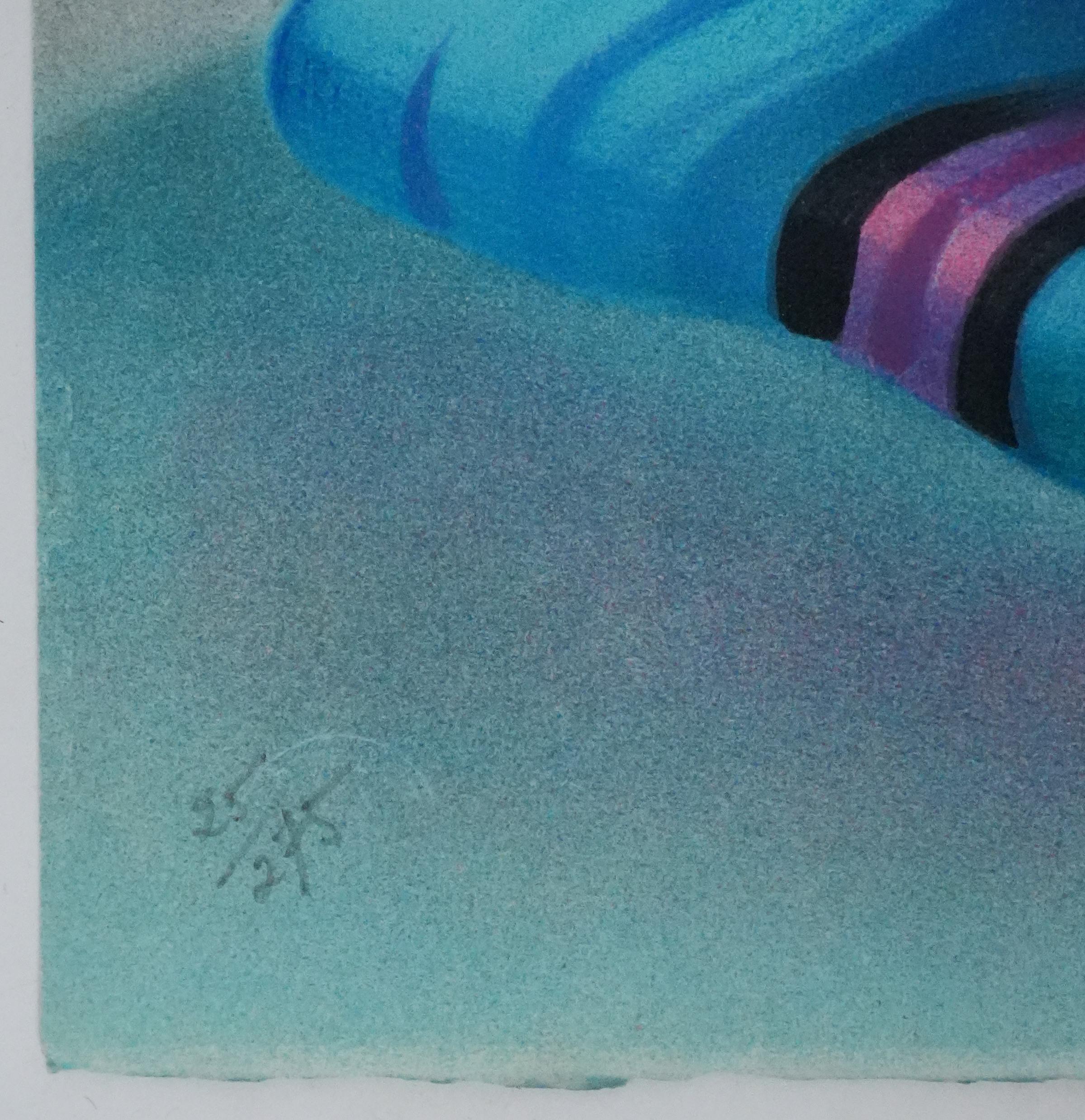 Femme aux fleurs roses - Lithographie originale signée de sa main en vente 1