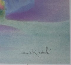 Woman with Umbrella - Original Handsigned Lithograph