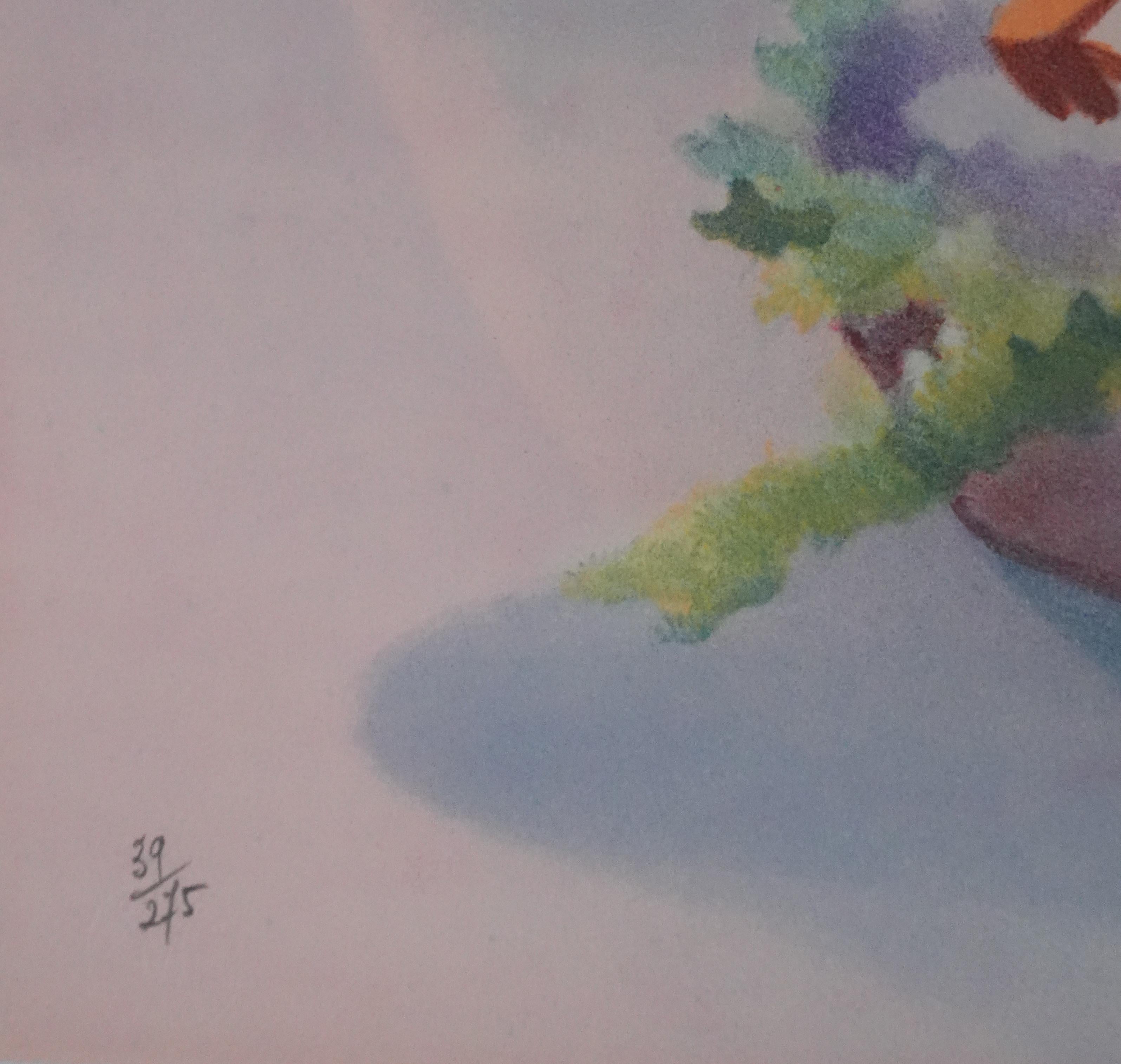 Femme au parapluie - Lithographie originale signée de sa main en vente 2