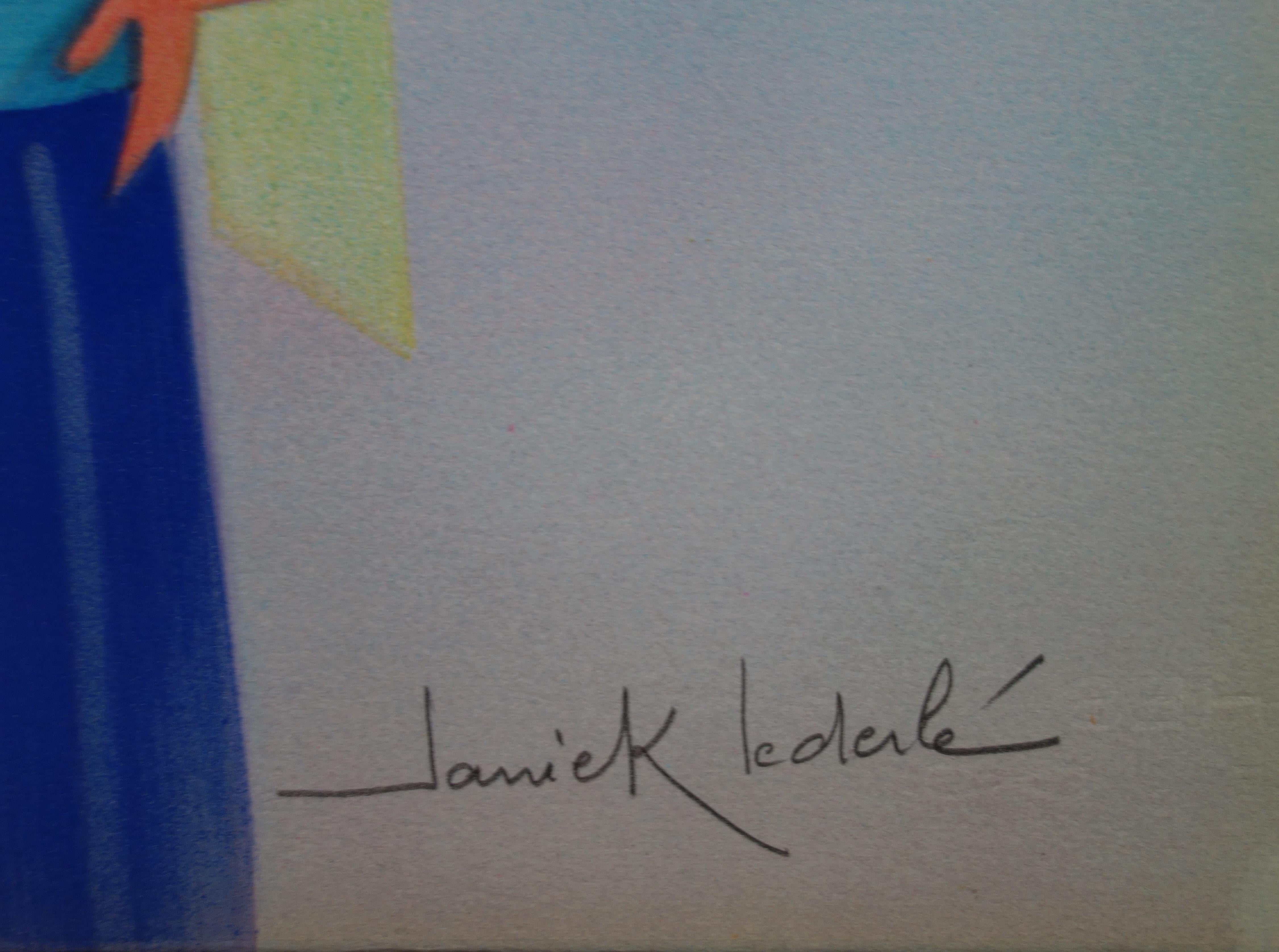 Women of Guatemala - Original handsigned lithograph - Print by Janick Lederle