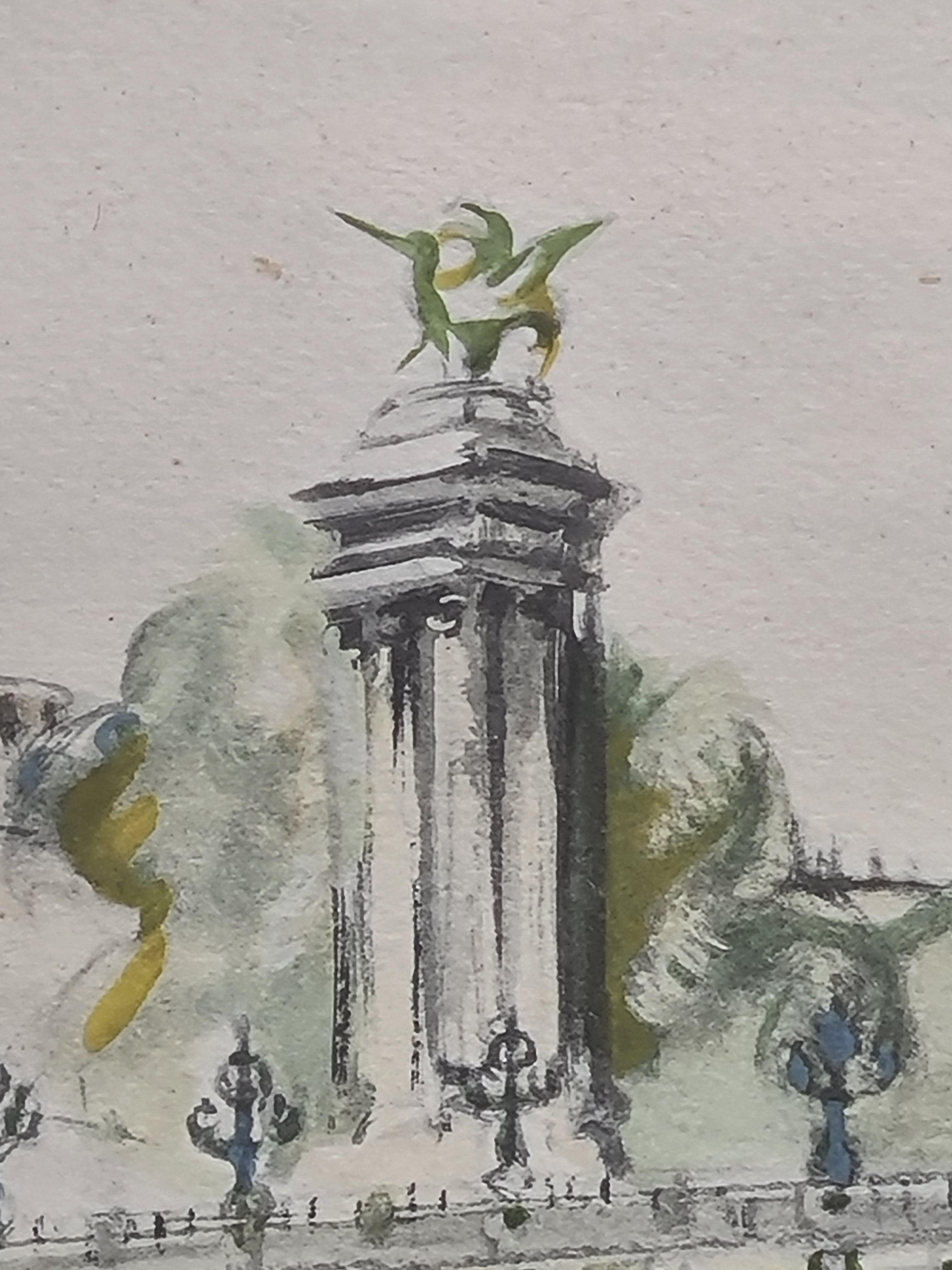 Vue du milieu du siècle dernier de Paris - Le Pont Alexandre III et le Tour Eiffel en vente 5