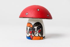 "Better Together", Playful Contemporary Sculpture of Human Connection, Stoneware