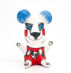 Contemporary Figurative Ceramic Sculpture, Stoneware, Underglaze Paint, Welcome