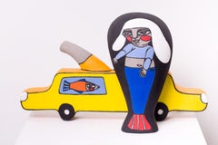 "Road Trip", Contemporary Ceramic Sculpture Exploring Companionship and Travel