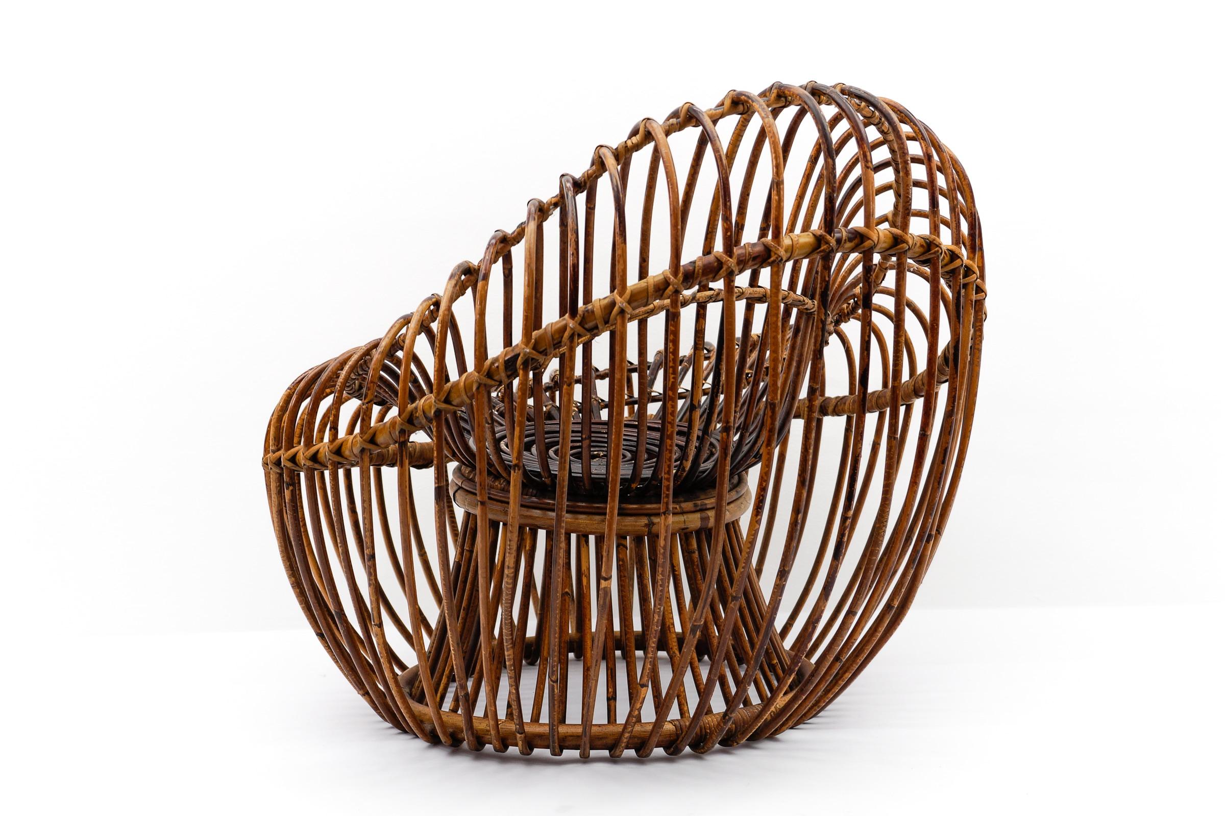 Janine Abraham & Dirk Jan Rol armchair rattan and bamboo, 1950s en vente 3