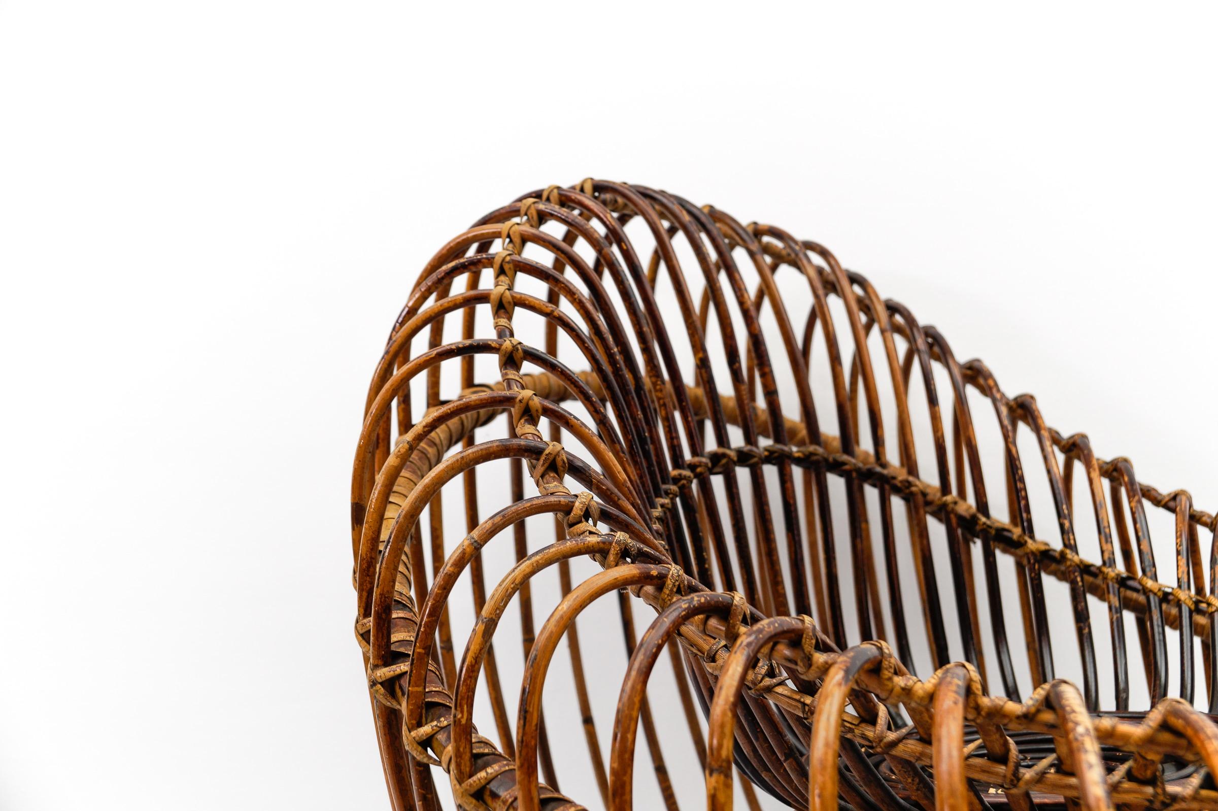Janine Abraham & Dirk Jan Rol armchair rattan and bamboo, 1950s en vente 4
