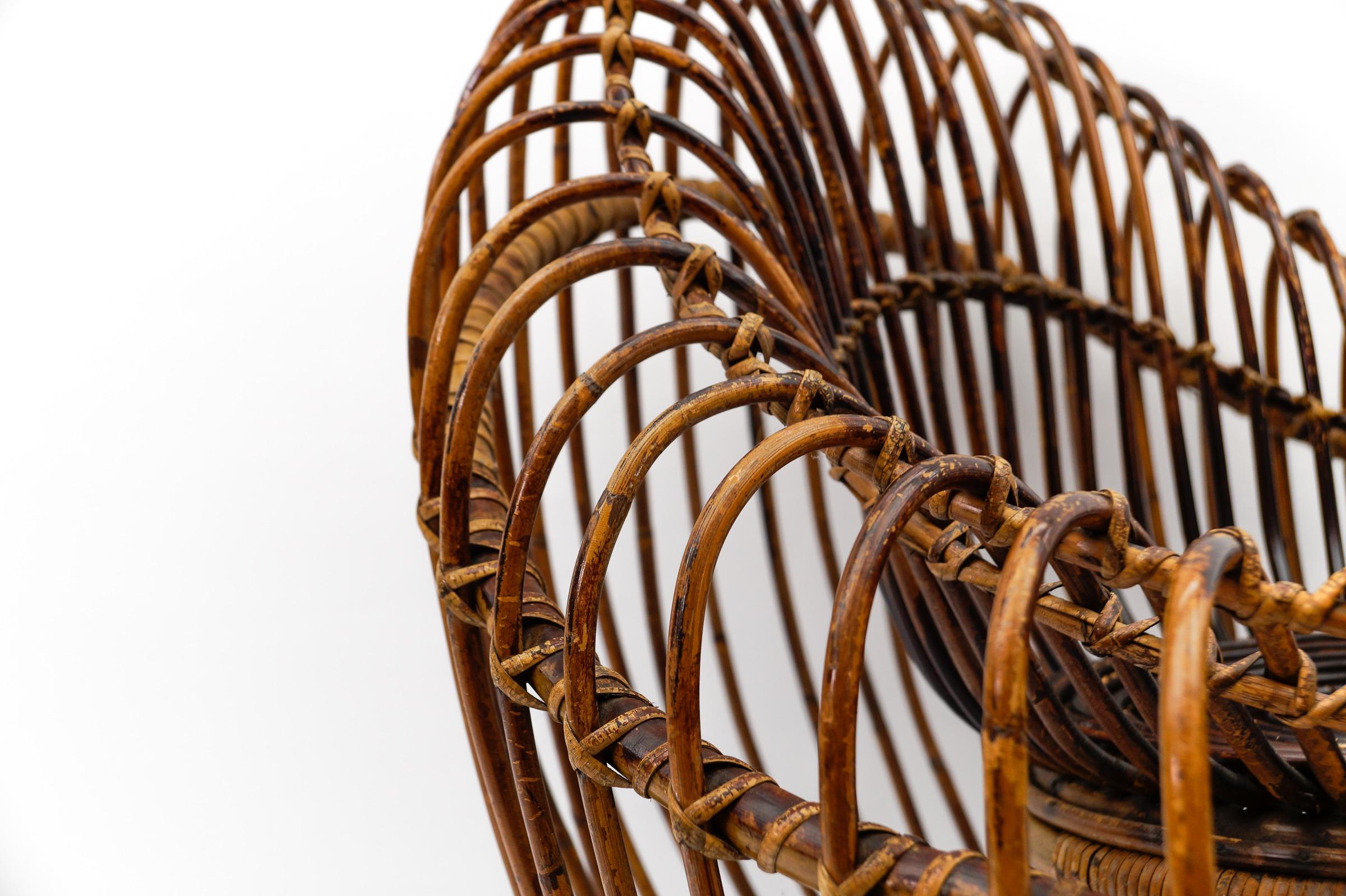 Janine Abraham & Dirk Jan Rol armchair rattan and bamboo, 1950s en vente 6