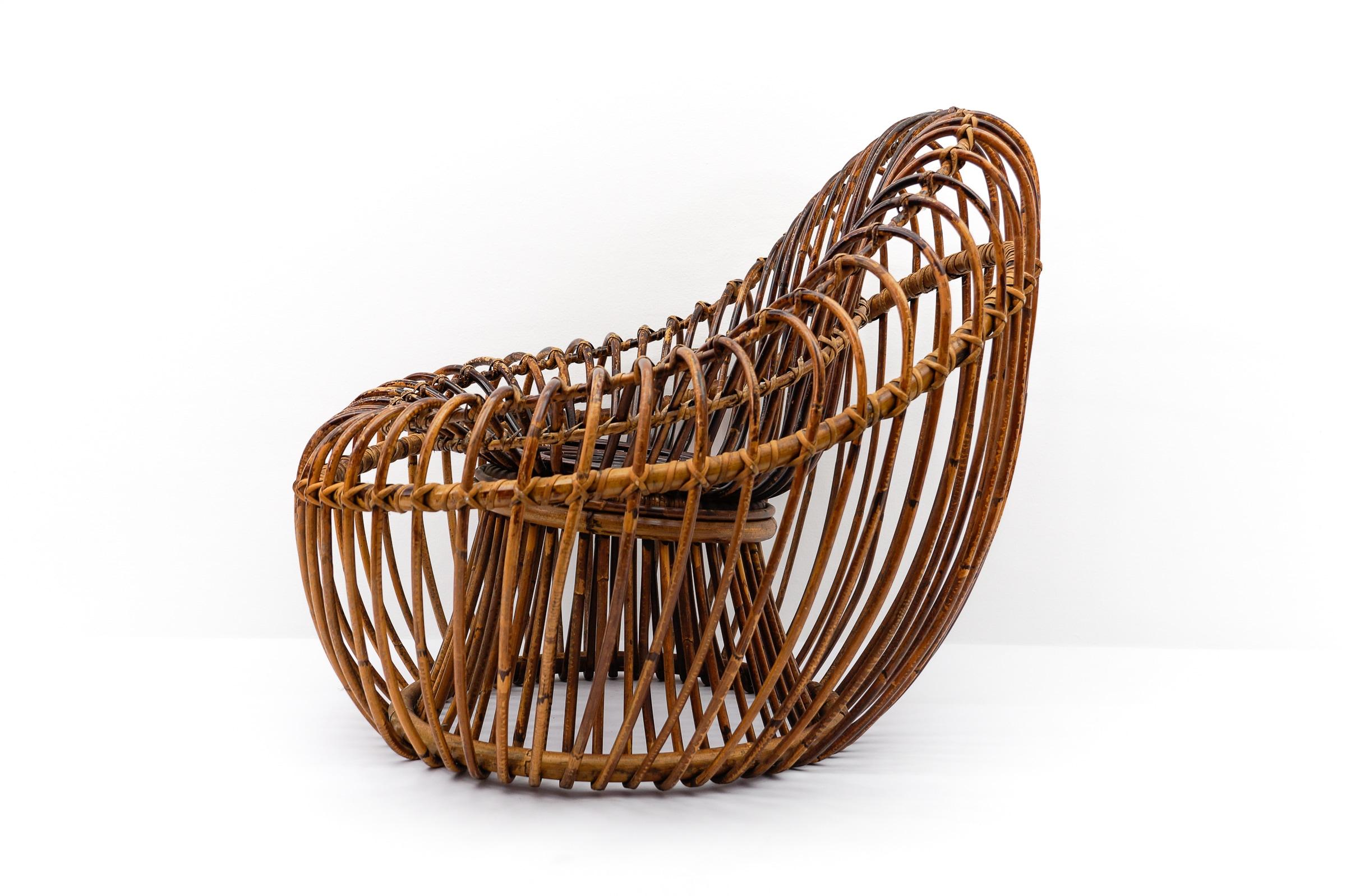 Milieu du XXe siècle Janine Abraham & Dirk Jan Rol armchair rattan and bamboo, 1950s en vente