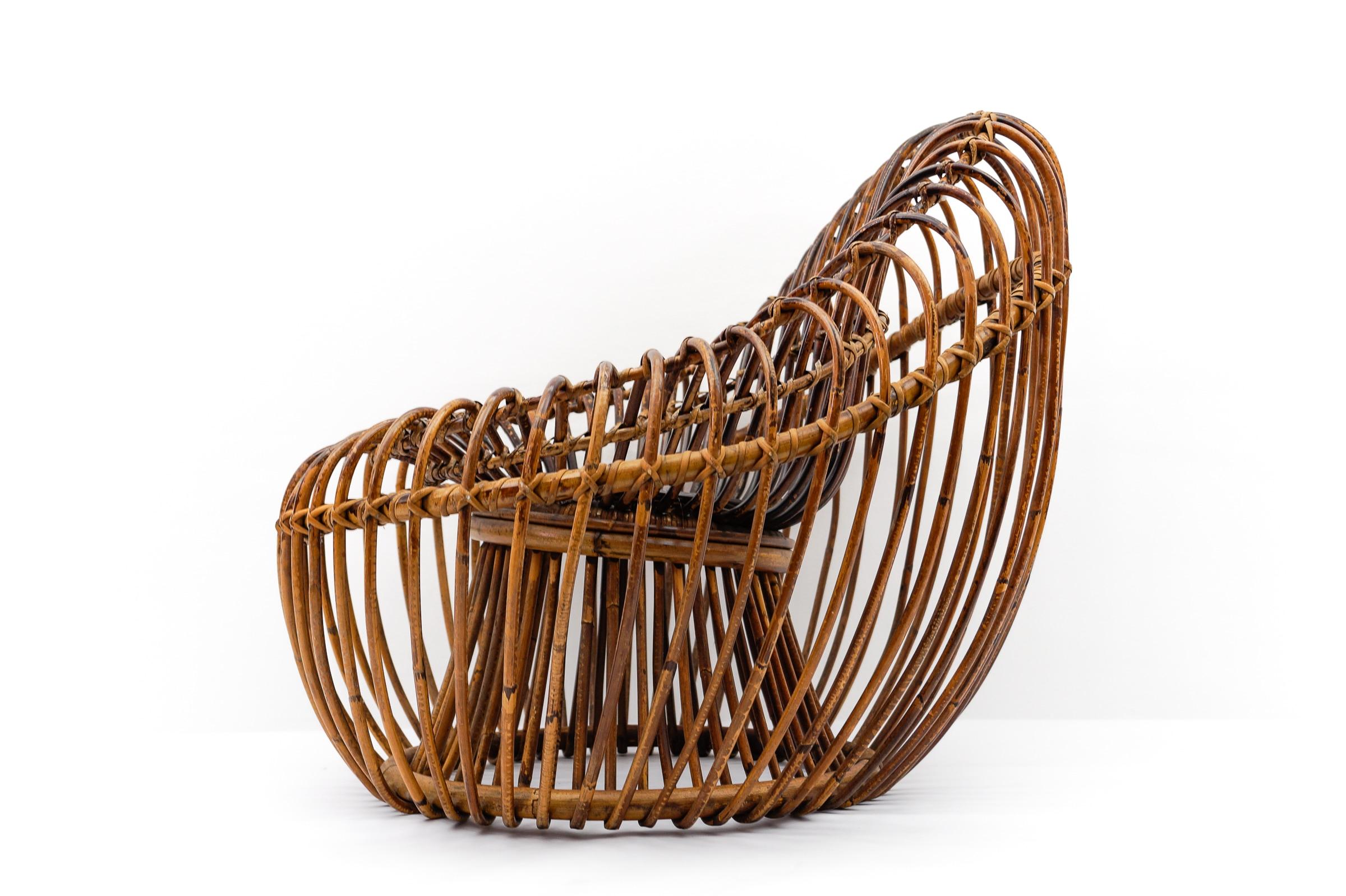 Janine Abraham & Dirk Jan Rol armchair rattan and bamboo, 1950s en vente 1