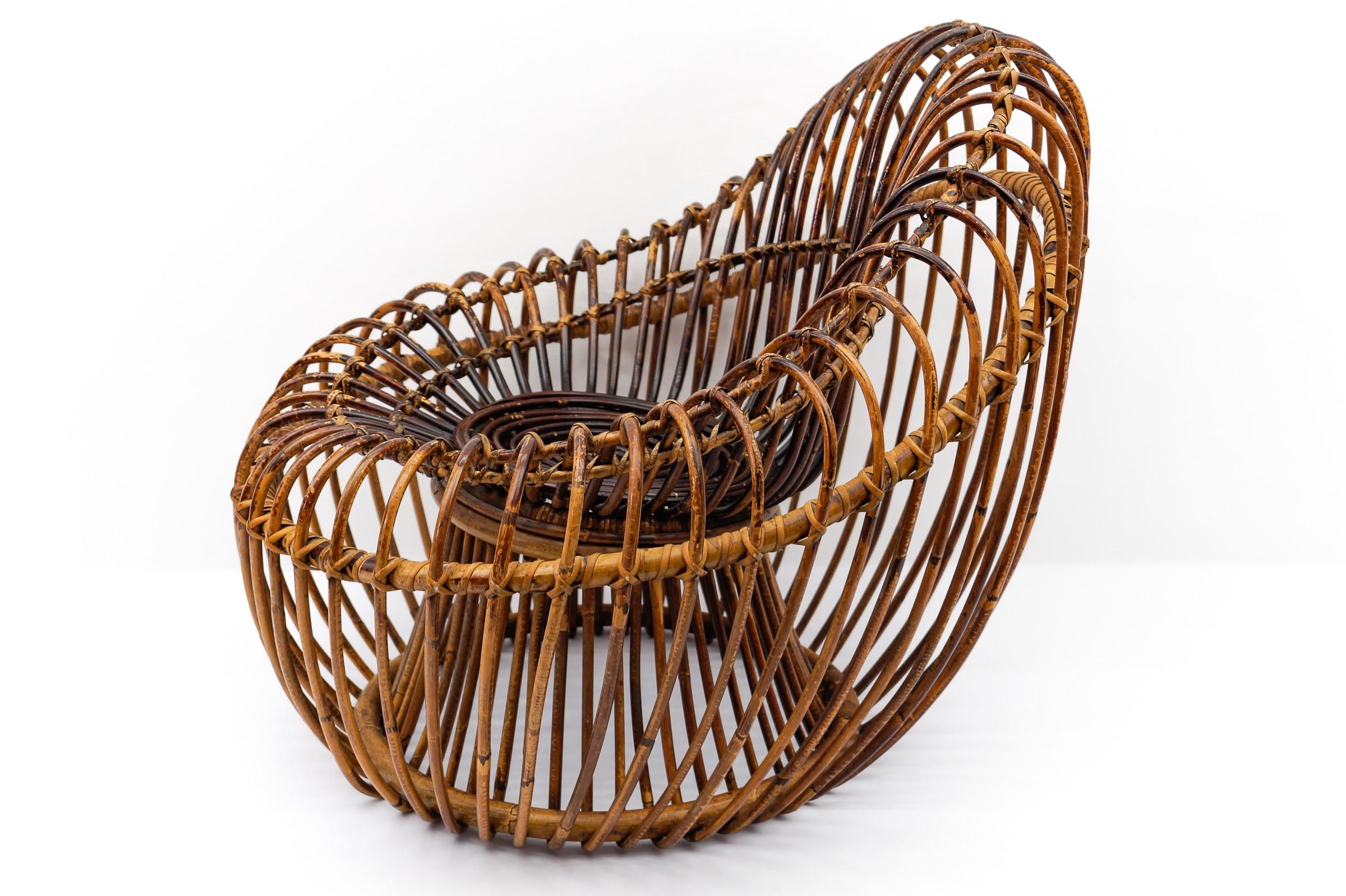 Janine Abraham & Dirk Jan Rol armchair rattan and bamboo, 1950s en vente 2