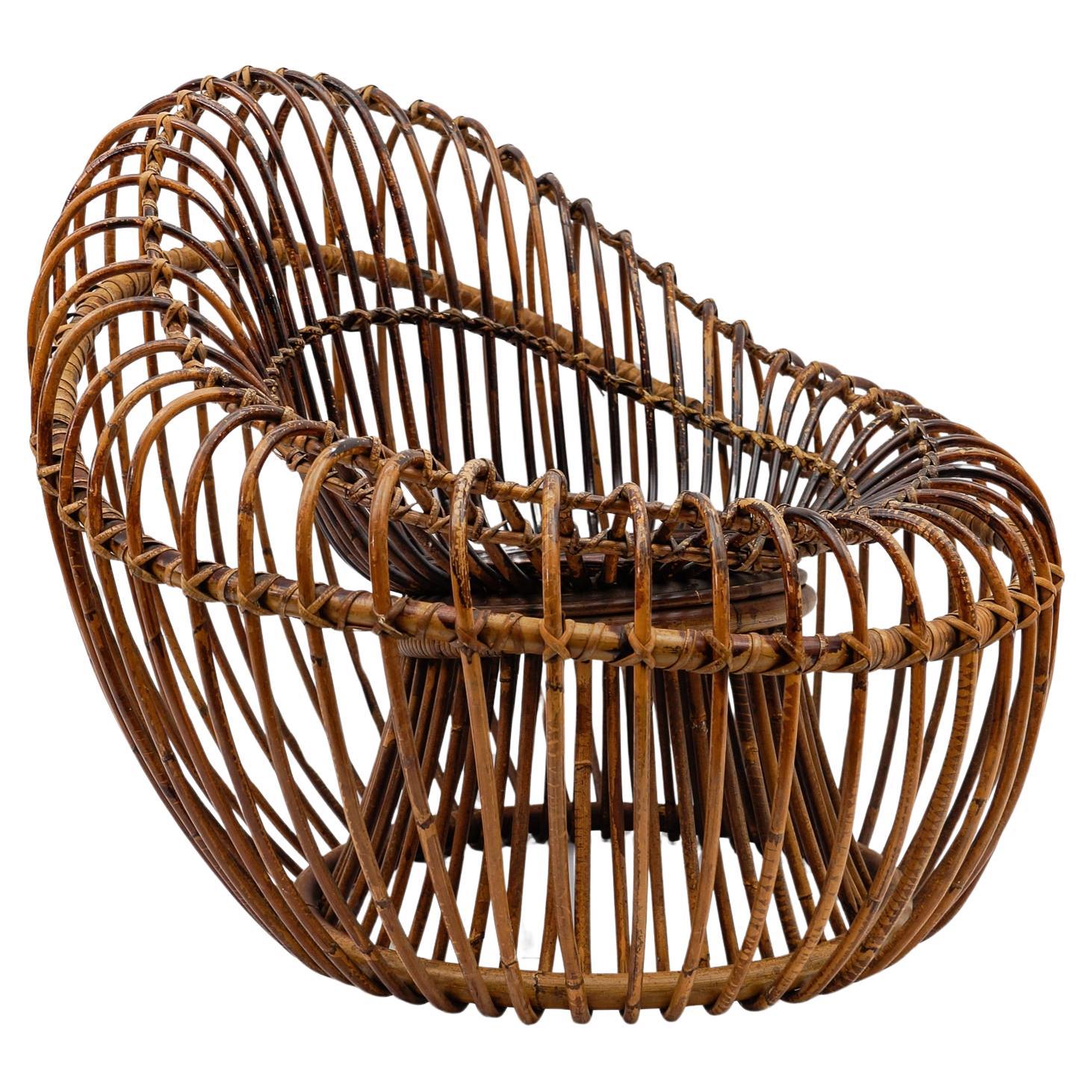 Janine Abraham & Dirk Jan Rol armchair rattan and bamboo, 1950s en vente