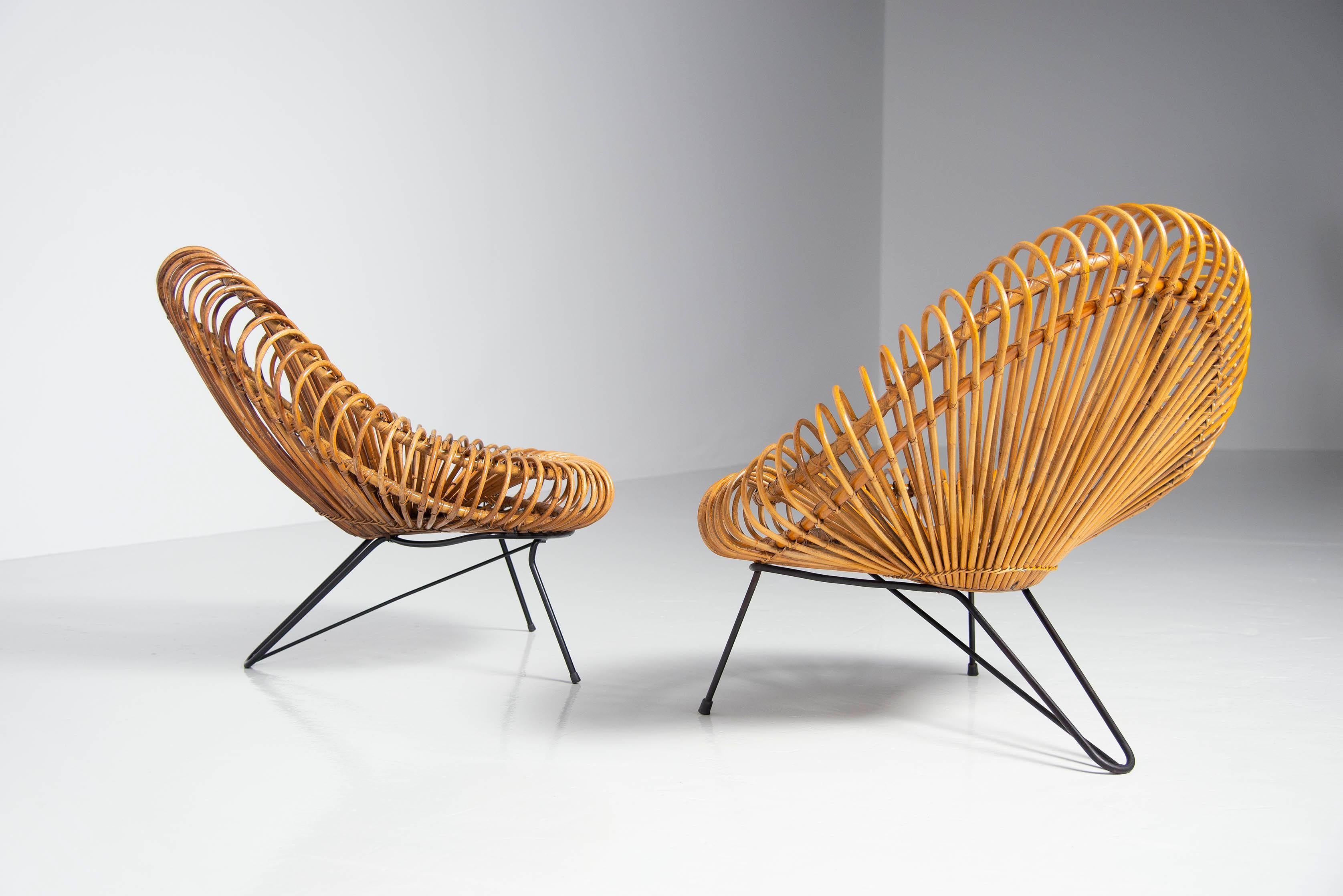Steel Janine Abraham & Dirk Jan Rol Lounge Chairs France 1950 For Sale