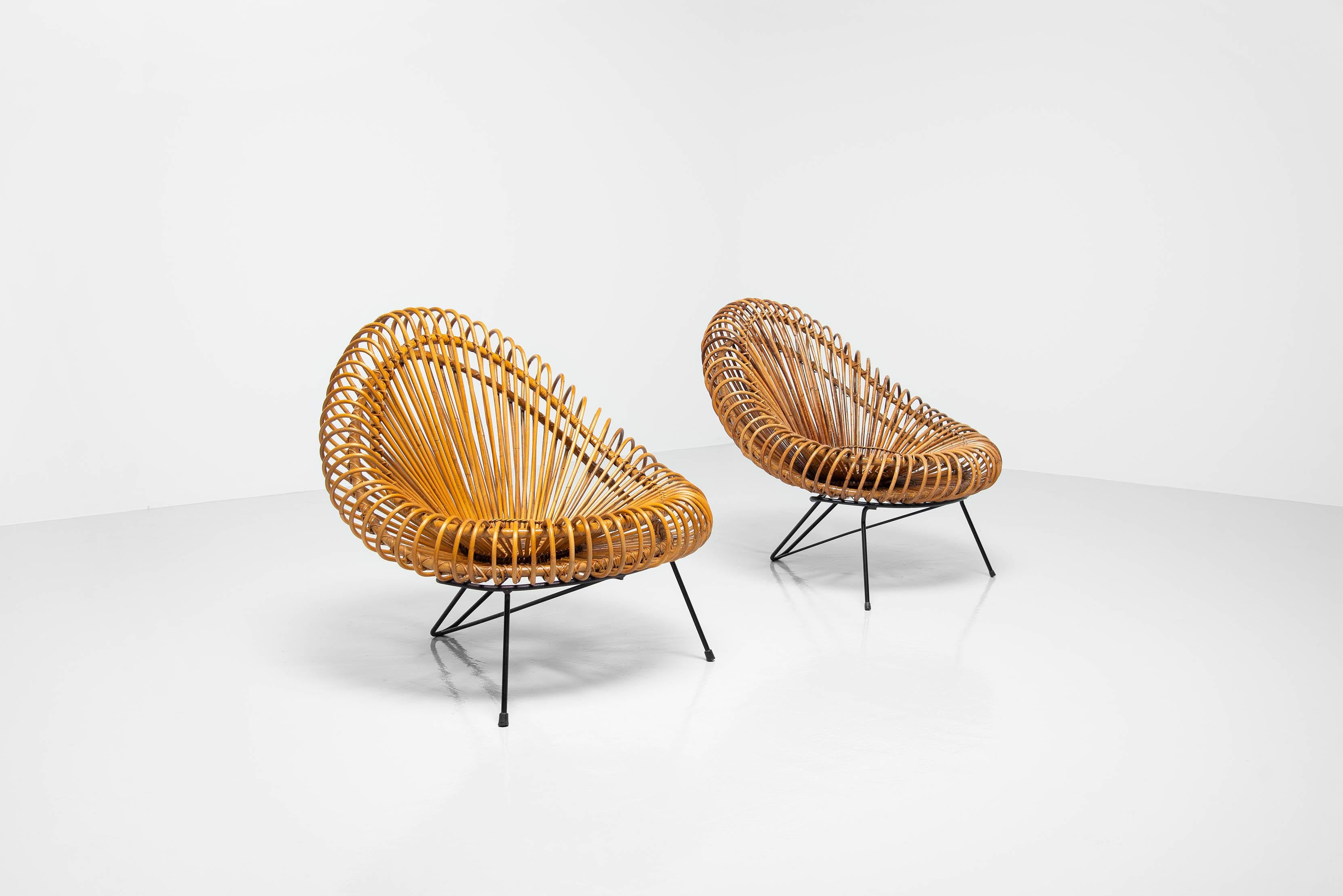 Janine Abraham and Dirk Jan Rol Sillones de salón Francia 1950 Pintado en frío en venta
