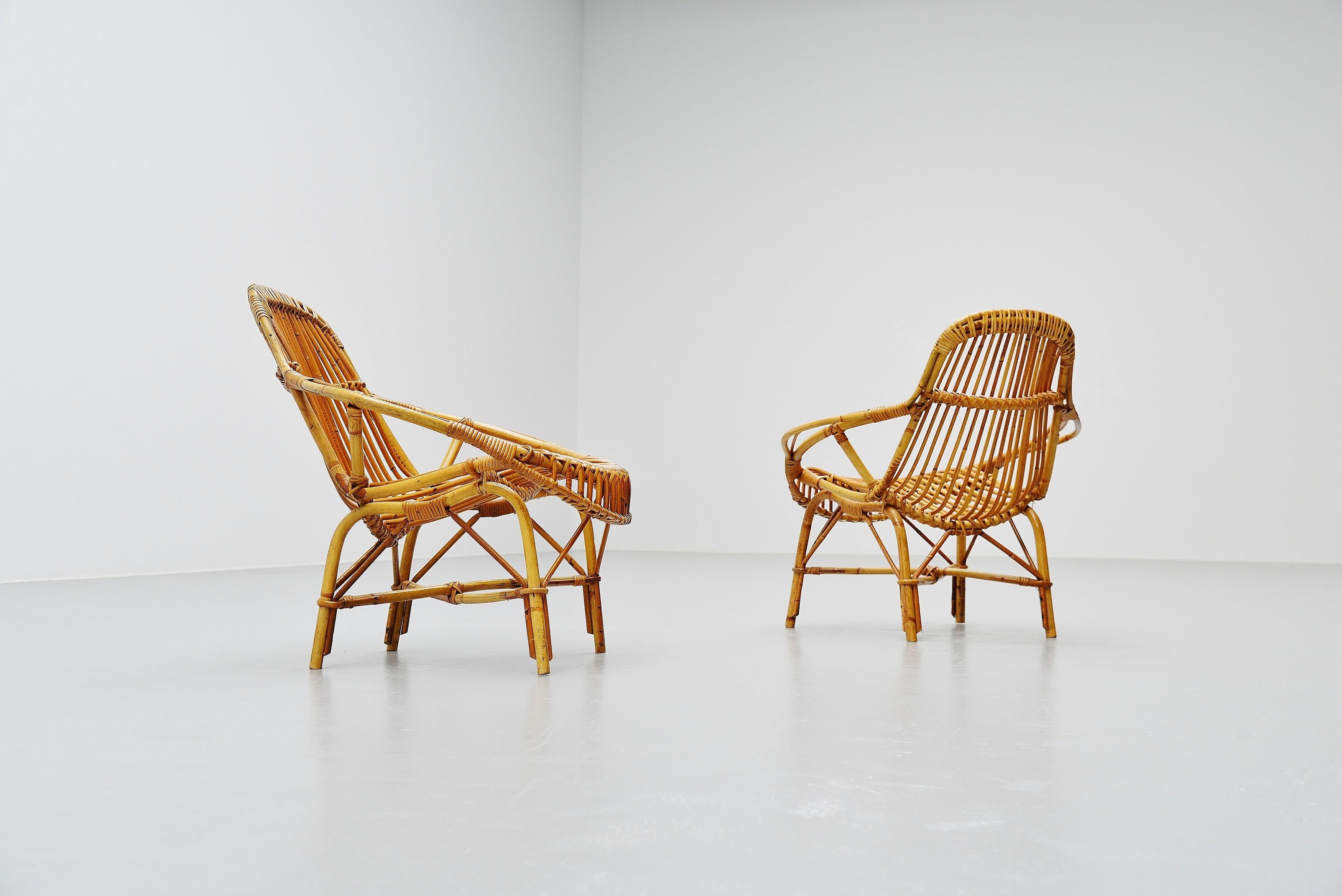 Mid-20th Century Janine Abraham Dirk Jan Rol Mantis Lounge Chairs, France, 1950s