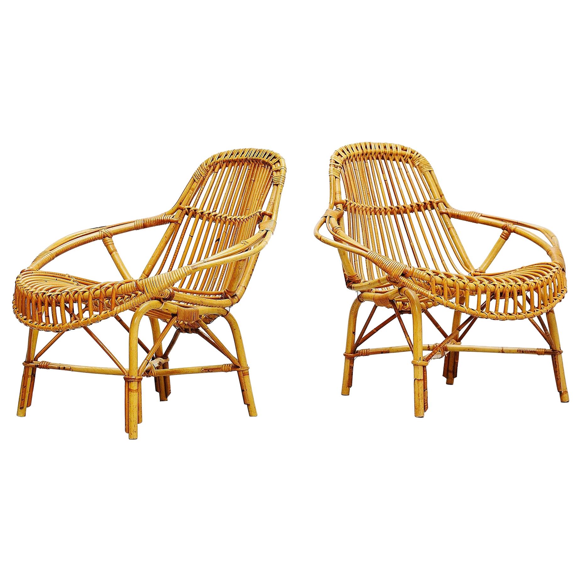 Janine Abraham Dirk Jan Rol Mantis Lounge Chairs, France, 1950s