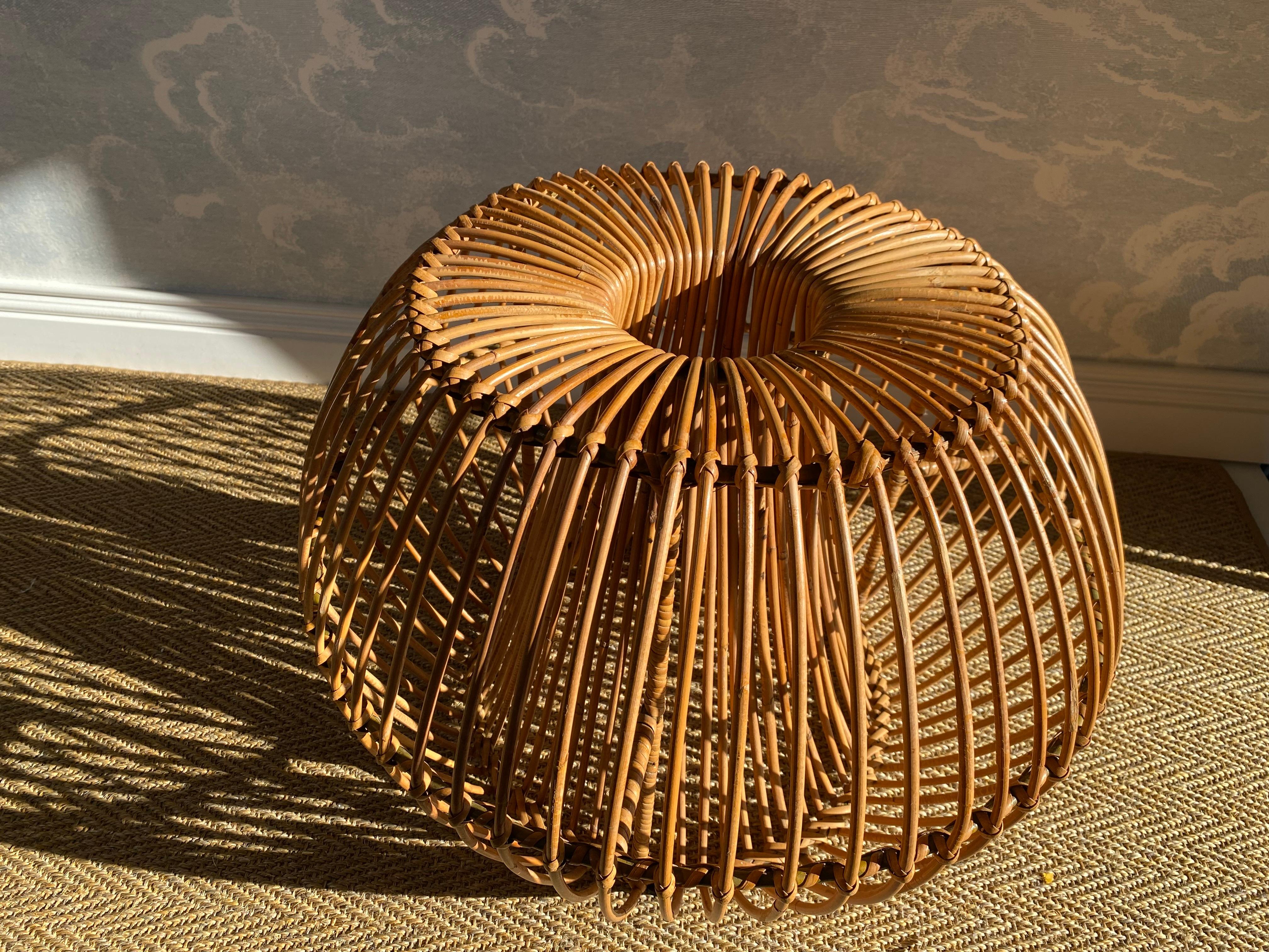 Mid-20th Century Janine Abraham & Dirk Jan Rol Mid Century Rattan Stool / Side-table 1960s For Sale