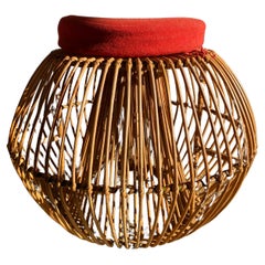 Janine Abraham & Dirk Jan Rol Mid Century Rattan Stool / Side-table 1960s