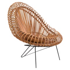 Janine Abraham + Dirk Jan Stol, Easy Chair "Soleil" in Rattan by Rougier, FR