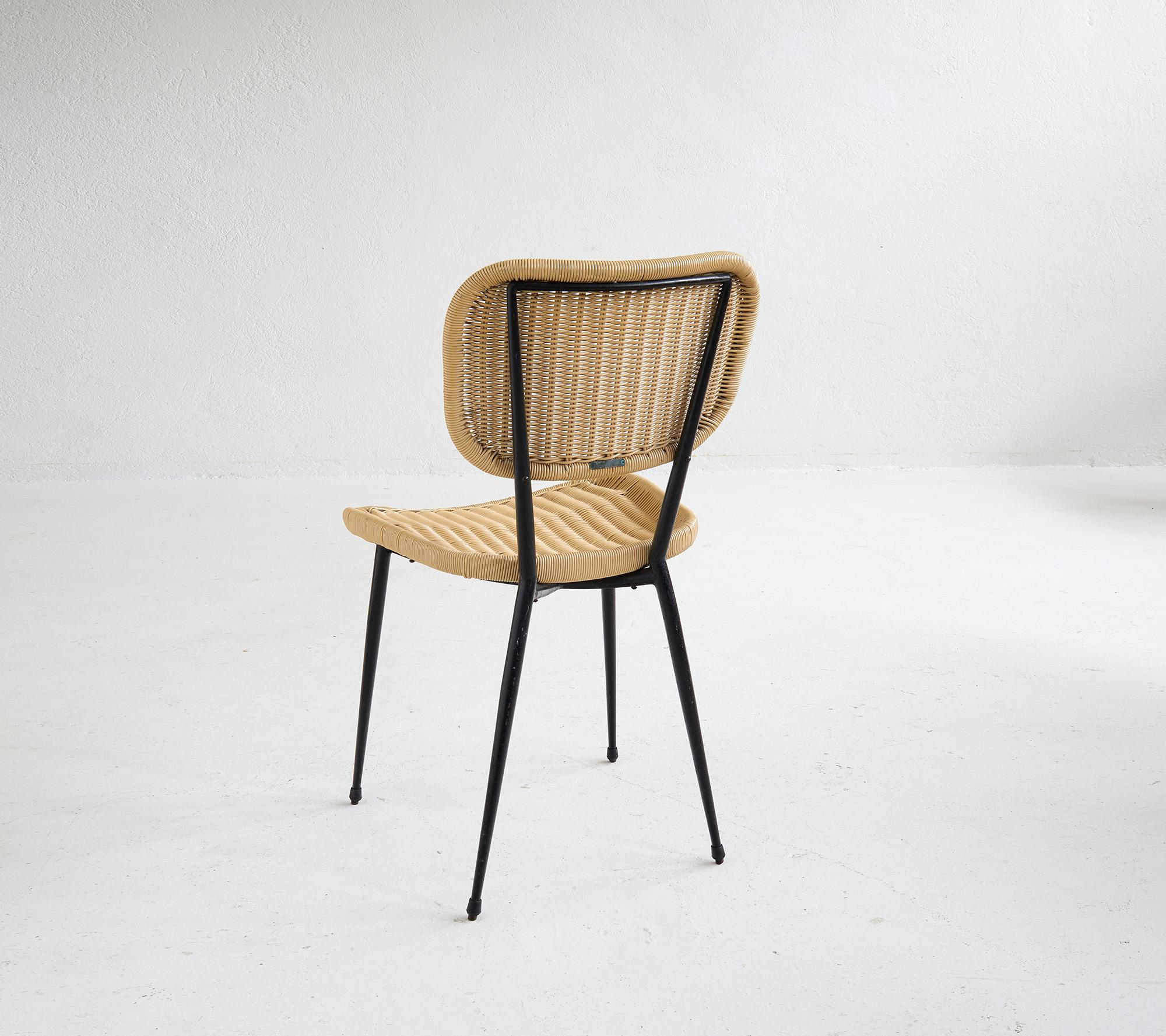 Mid-Century Modern Janine Abraham Set of 4 Chairs for Maison Rougier, France, 1950s For Sale