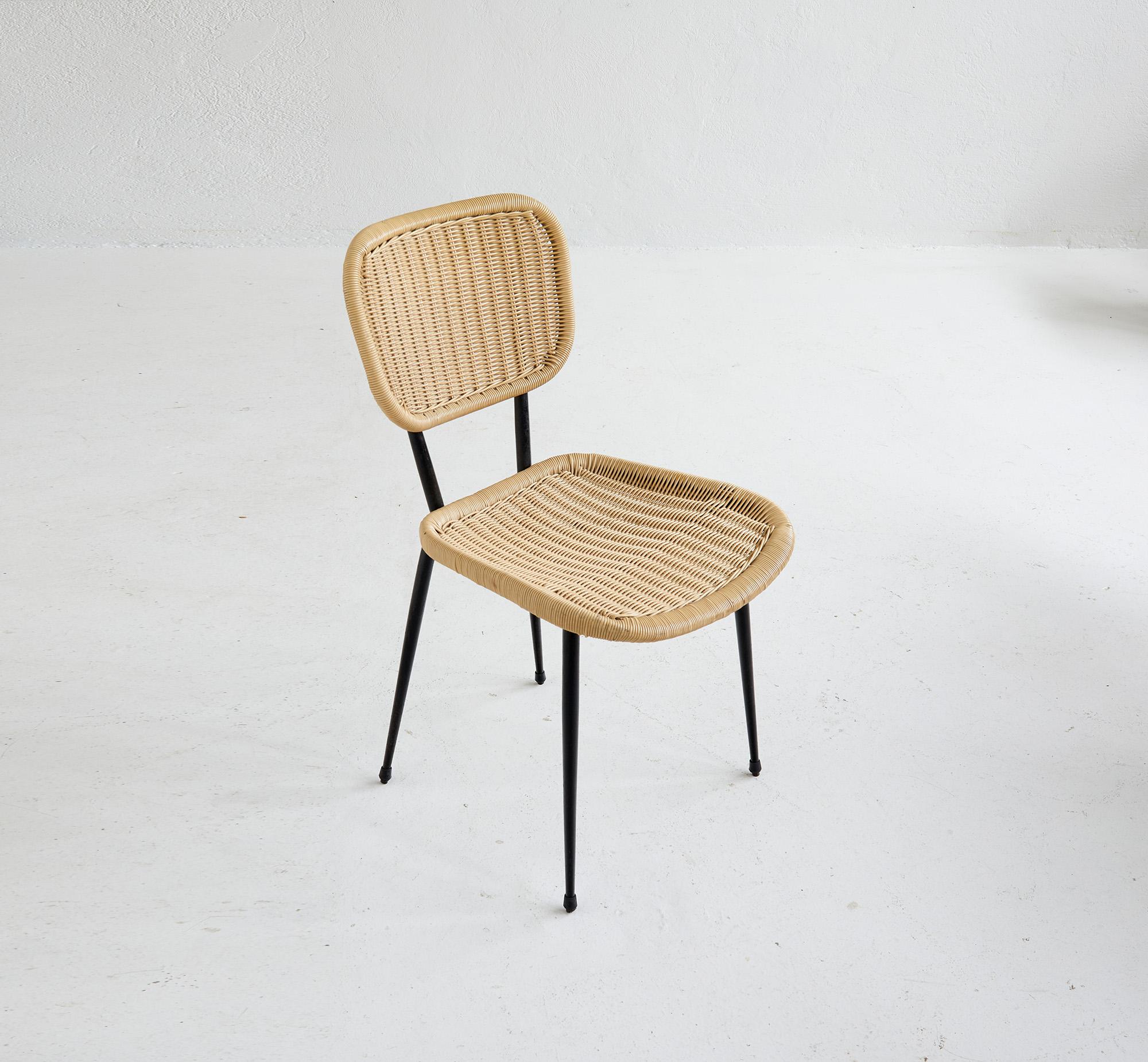 Janine Abraham Set of 4 Chairs for Maison Rougier, France, 1950s In Good Condition For Sale In Renens, CH