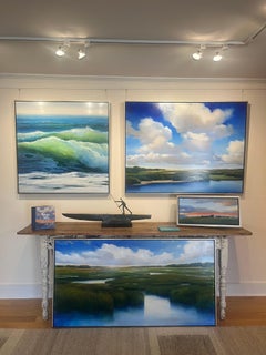 "Comes in Waves" contemporary realism North Atlantic ocean waves, sea spray foam