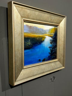 Janine Robertson "Blue Bend", 8x10 Luminous Rocky River Green Marsh Landscape
