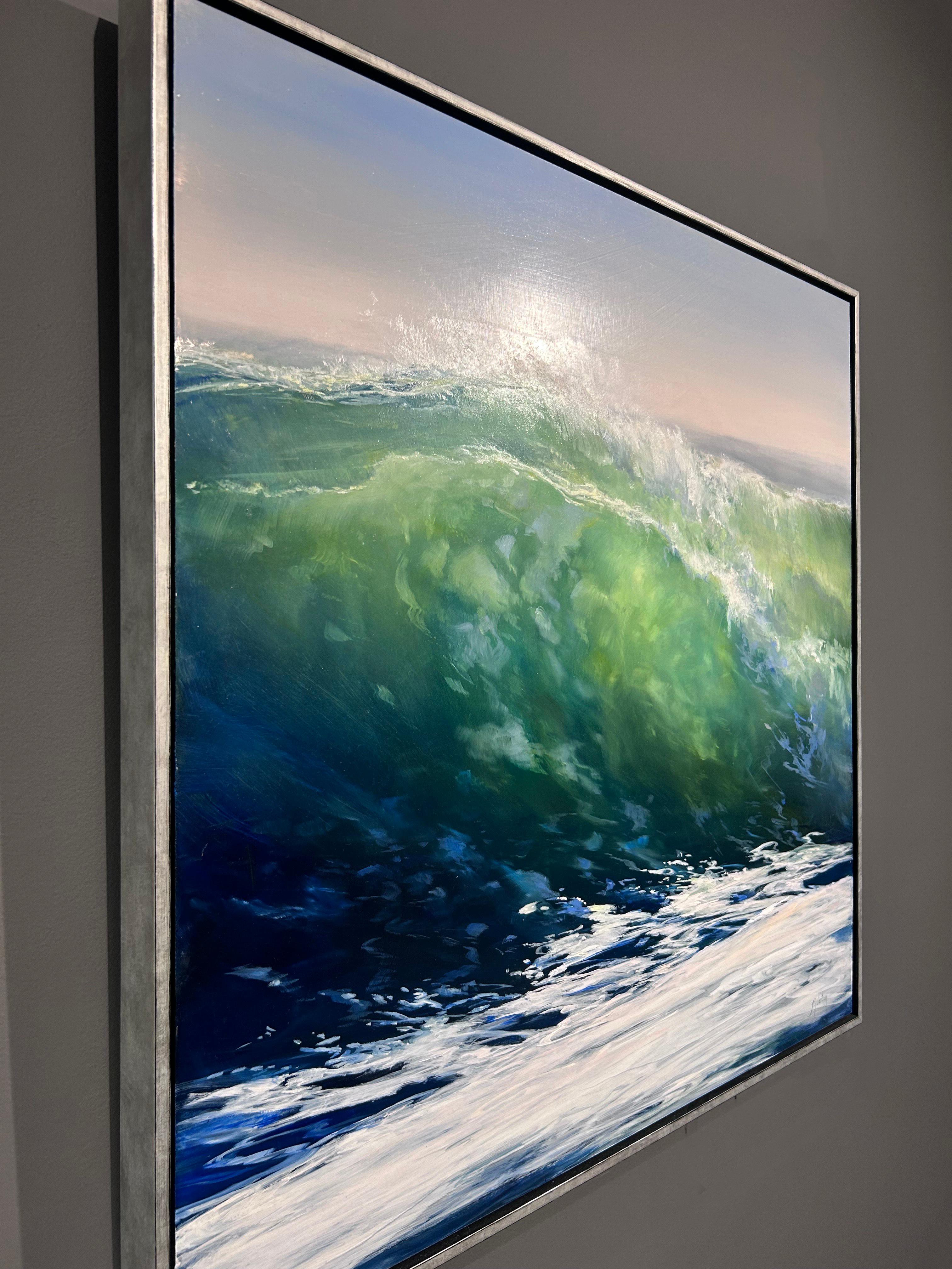 Janine Robertson, „Luminance“, 30x30 Crashing Wave Ocean Water, Ölgemälde im Angebot 2