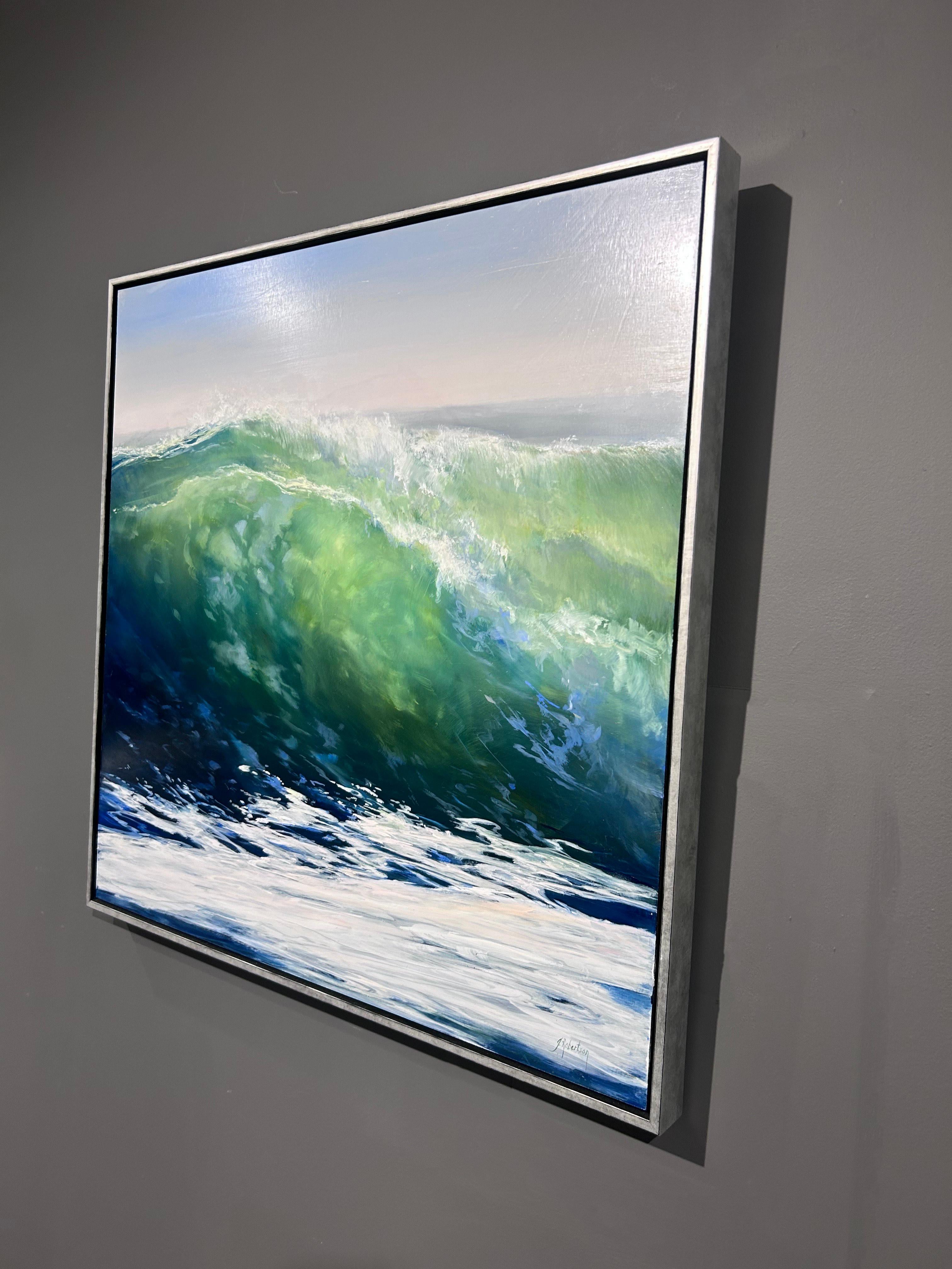 Janine Robertson, „Luminance“, 30x30 Crashing Wave Ocean Water, Ölgemälde im Angebot 3