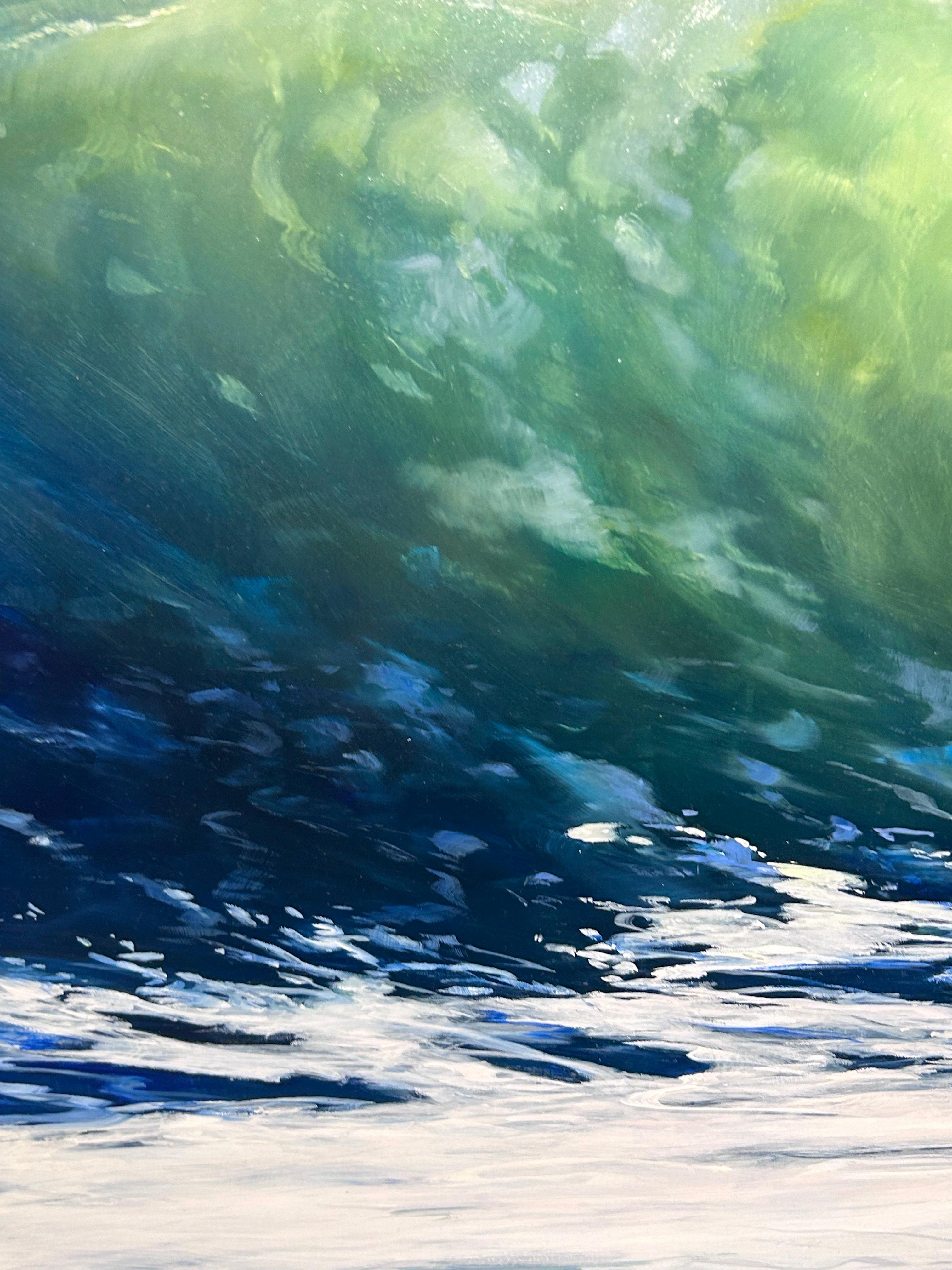 Janine Robertson, „Luminance“, 30x30 Crashing Wave Ocean Water, Ölgemälde im Angebot 4