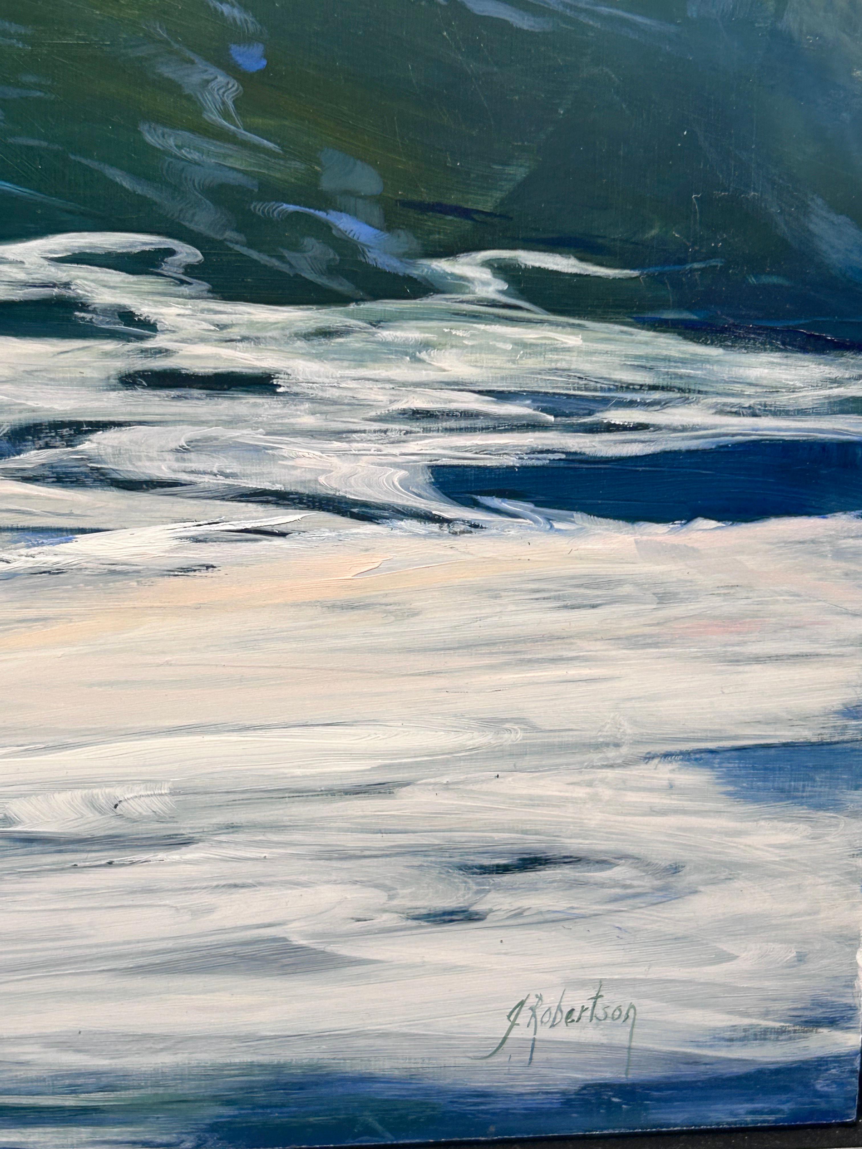 Janine Robertson, „Luminance“, 30x30 Crashing Wave Ocean Water, Ölgemälde im Angebot 6