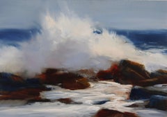 Janine Robertson "Radiant Break", 7x10 Paesaggio di onde oceaniche blu luminoso