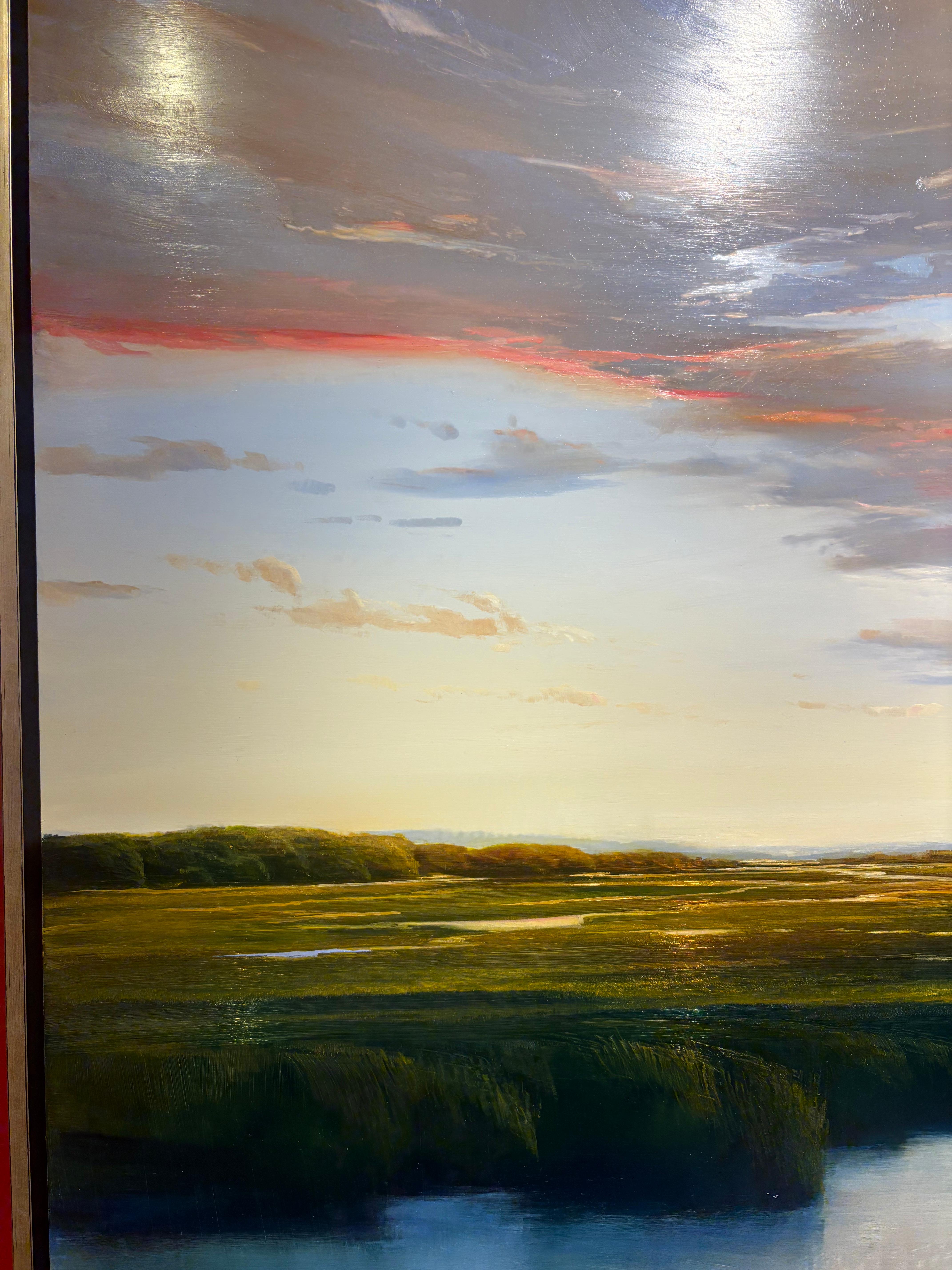 „Languid Drift“-Bewegung der Sonne, pastellfarbener Himmel spiegelt die Wärme des Marschs unter im Angebot 1