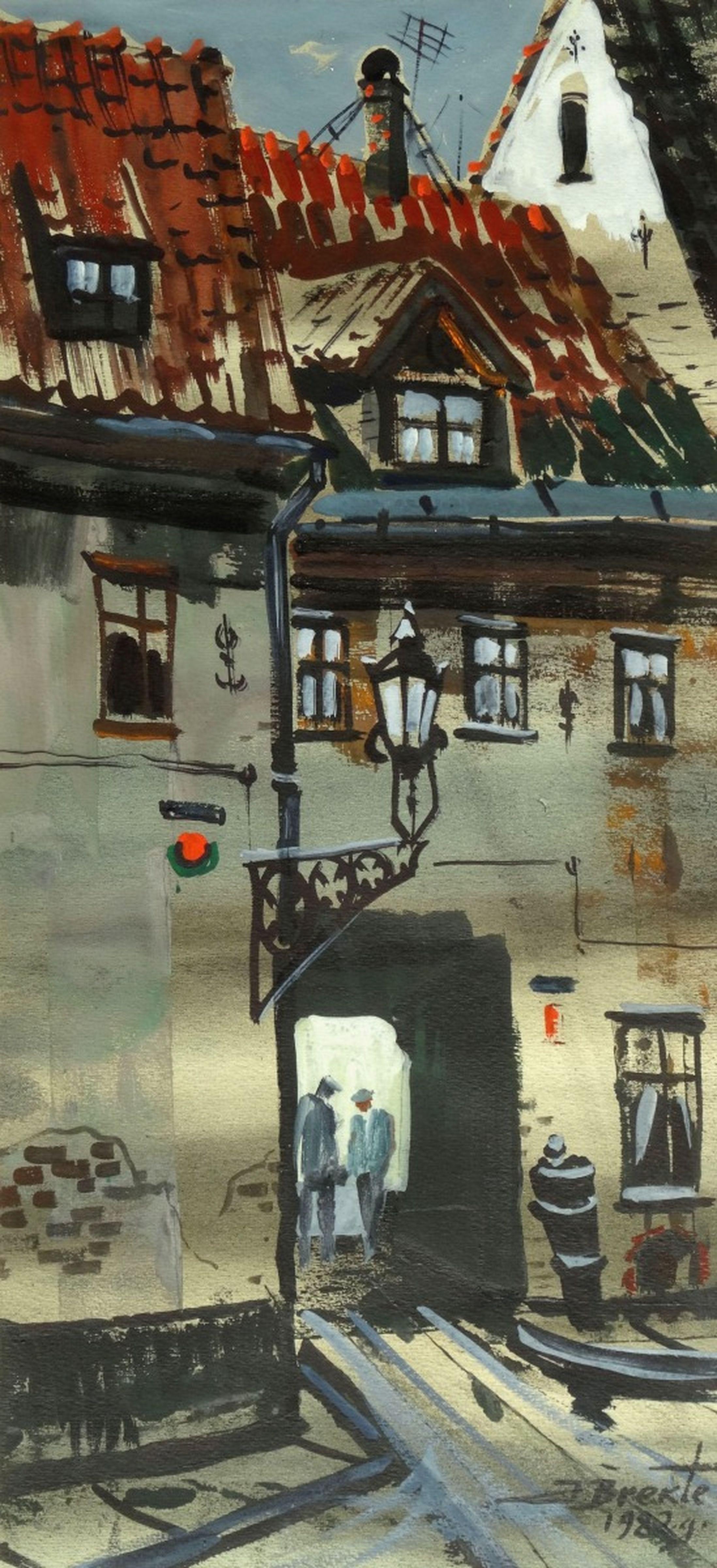 Gates in the Old Town  1982, paper, watercolor, 61x28 cm