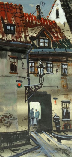 The Gates in the Old Townes  1982, Papier, Aquarell, 61x28 cm