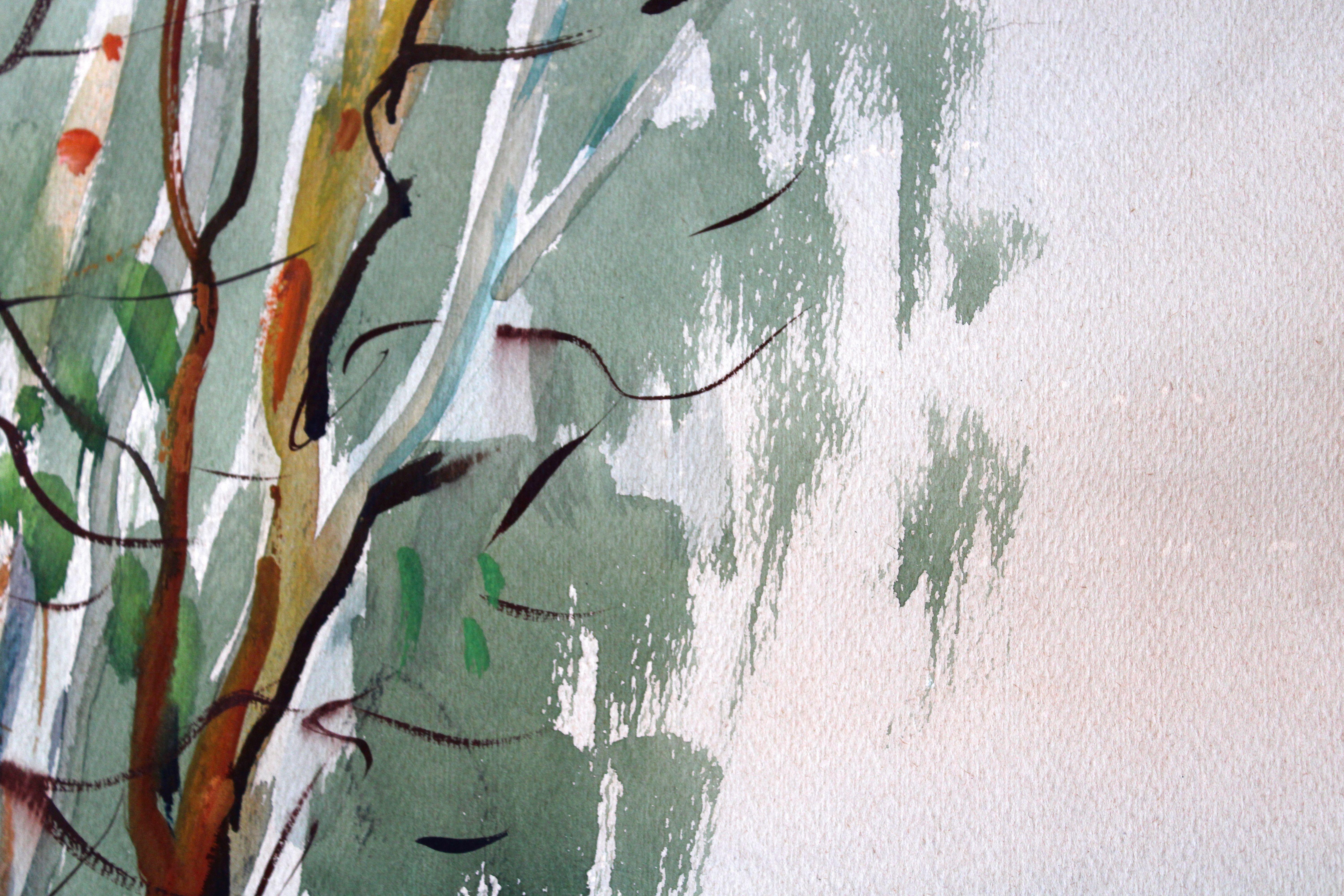 Lake.
1965, paper, watercolor, 52x67 cm

The central focus of the artwork is on birches at the lake at early autumn

Janis Brekte (1920.15.VIII – 1985.27.XII)
Janis Brekte his first artistic education got in drawing courses of K. Brencens (1936 –