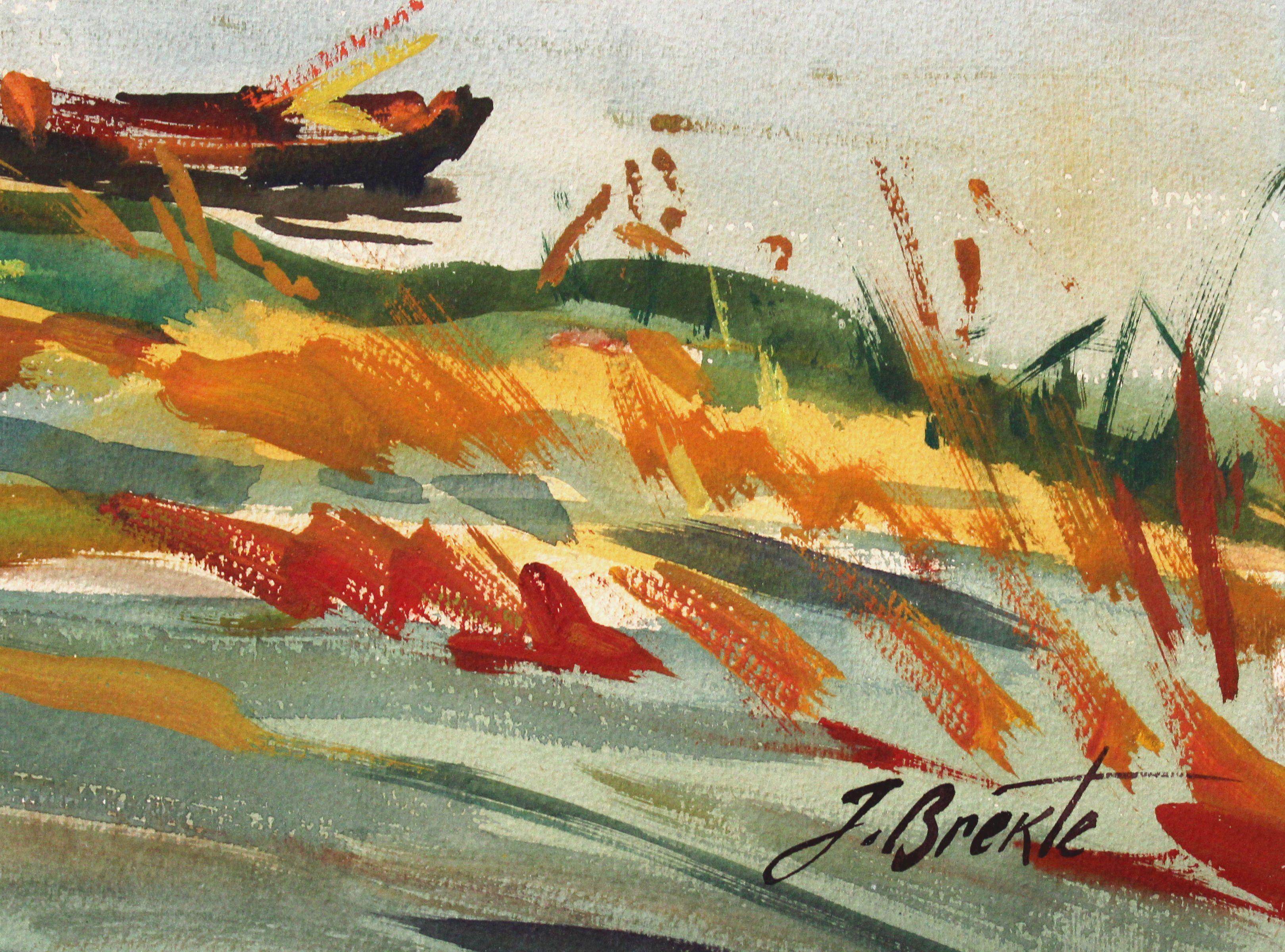 Lago 1965, papel, acuarela, 52x67 cm en venta 2