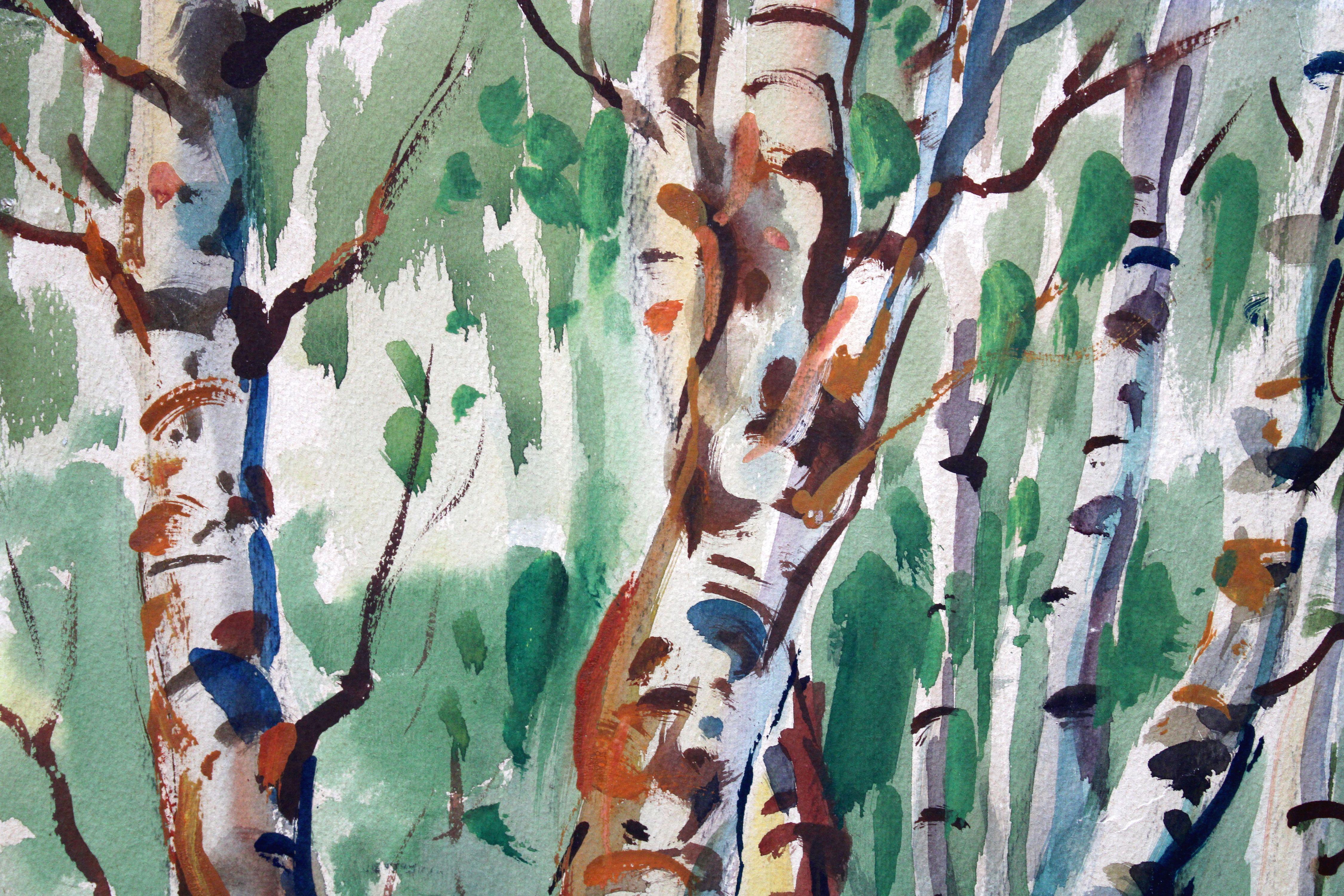 Lago 1965, papel, acuarela, 52x67 cm en venta 3