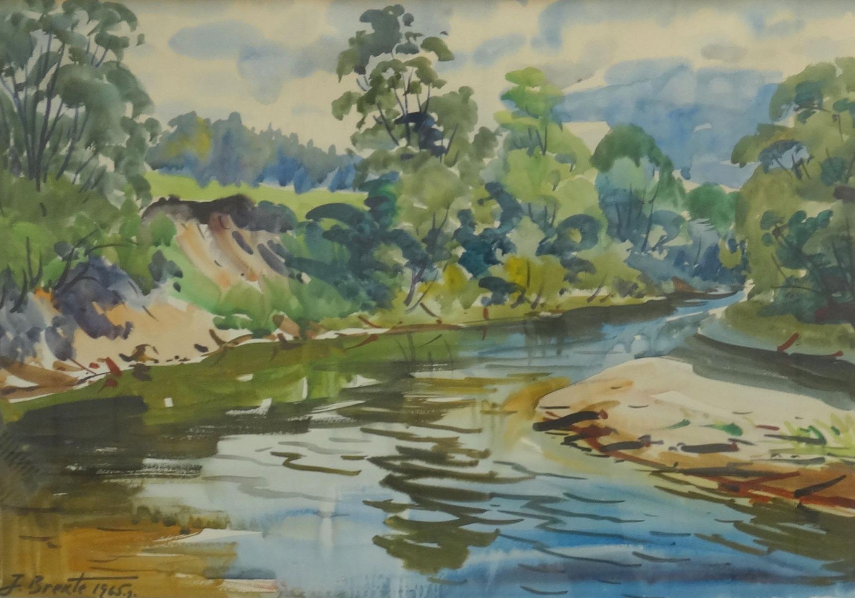 Landscape  1965. Paper, watercolor, 38x53 cm