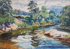 Landscape  1965. Paper, watercolor, 38x53 cm