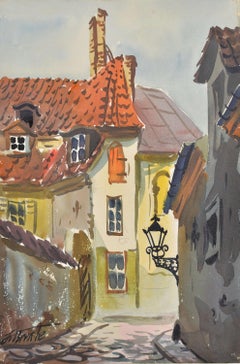 Old Riga. 1956. Watercolor, paper. 23x15 cm. Signed