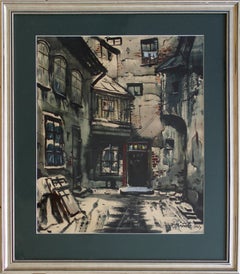 Old Riga motif. 1972. Paper, watercolor, 50x41 cm