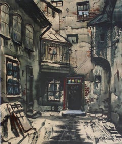 Vintage Old Riga motif. 1972. Paper, watercolor, 50x41 cm